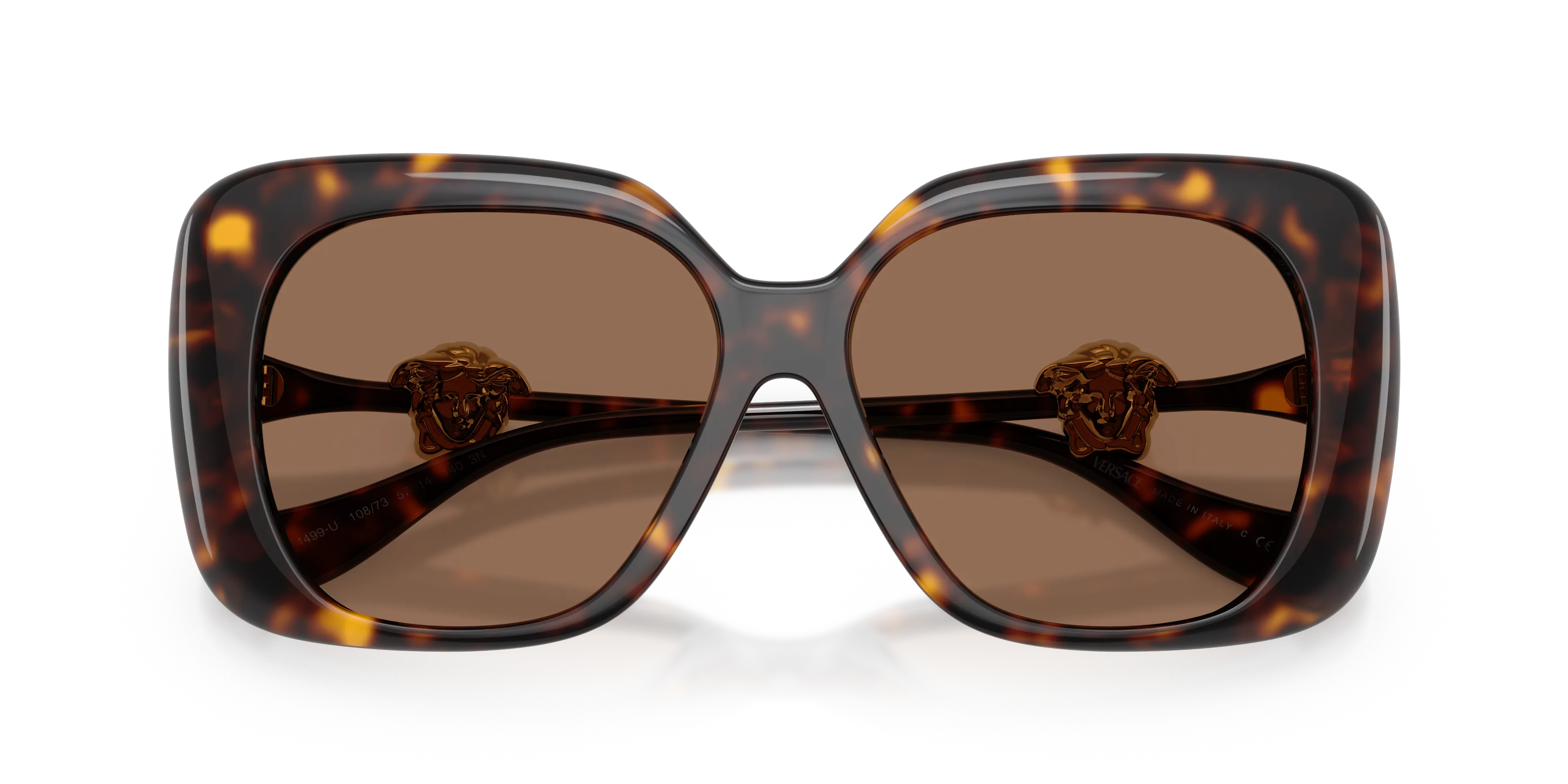 Versace VE4499U 108/73 Occhiali da sole Iniettato Tartaruga Marrone Squadrata Normale - immagine 2
