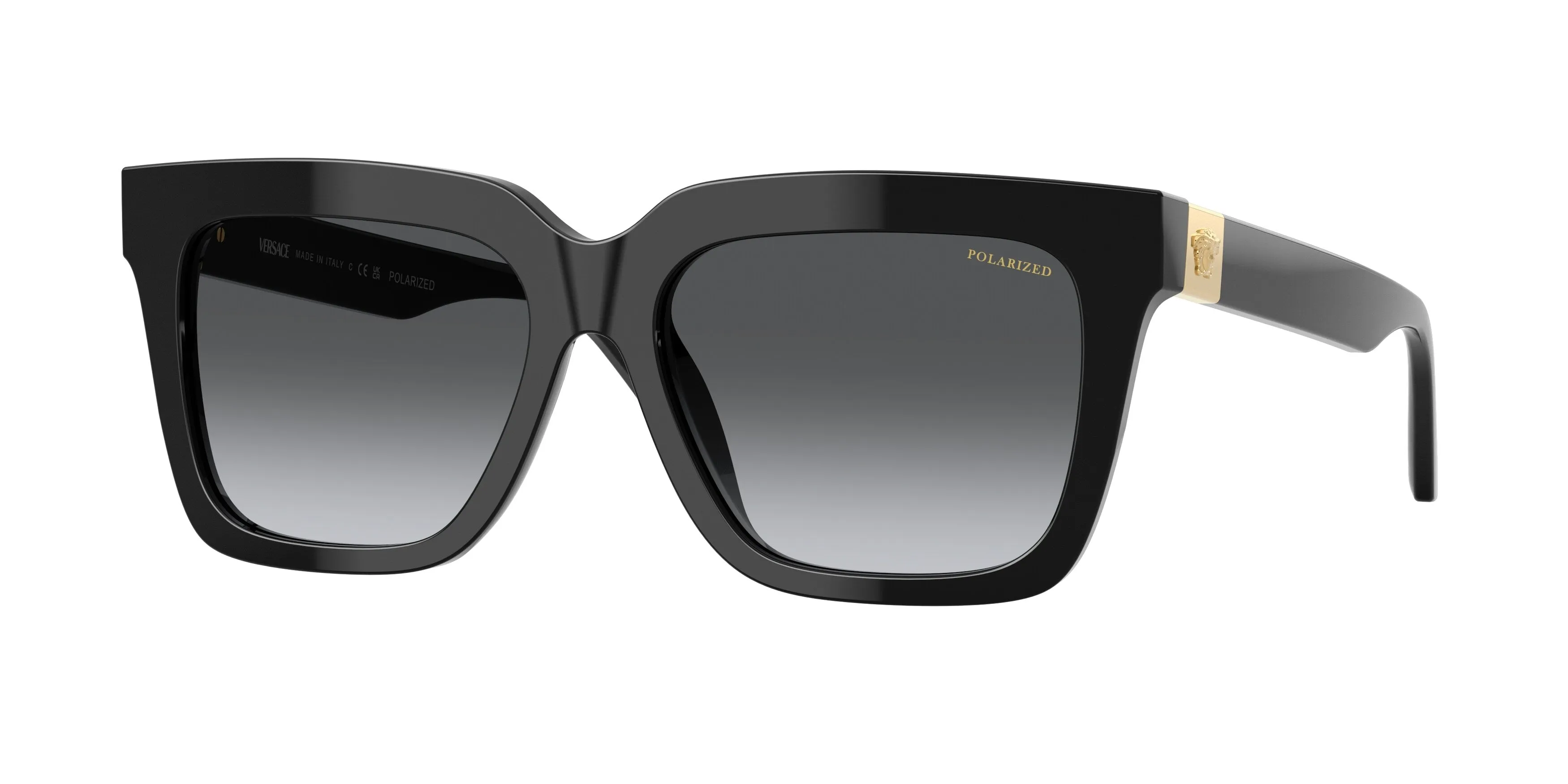 Versace VE4498 GB1/T3 Occhiali da sole Acetato Nero Squadrata Polarizzata Sfumato - immagine 1