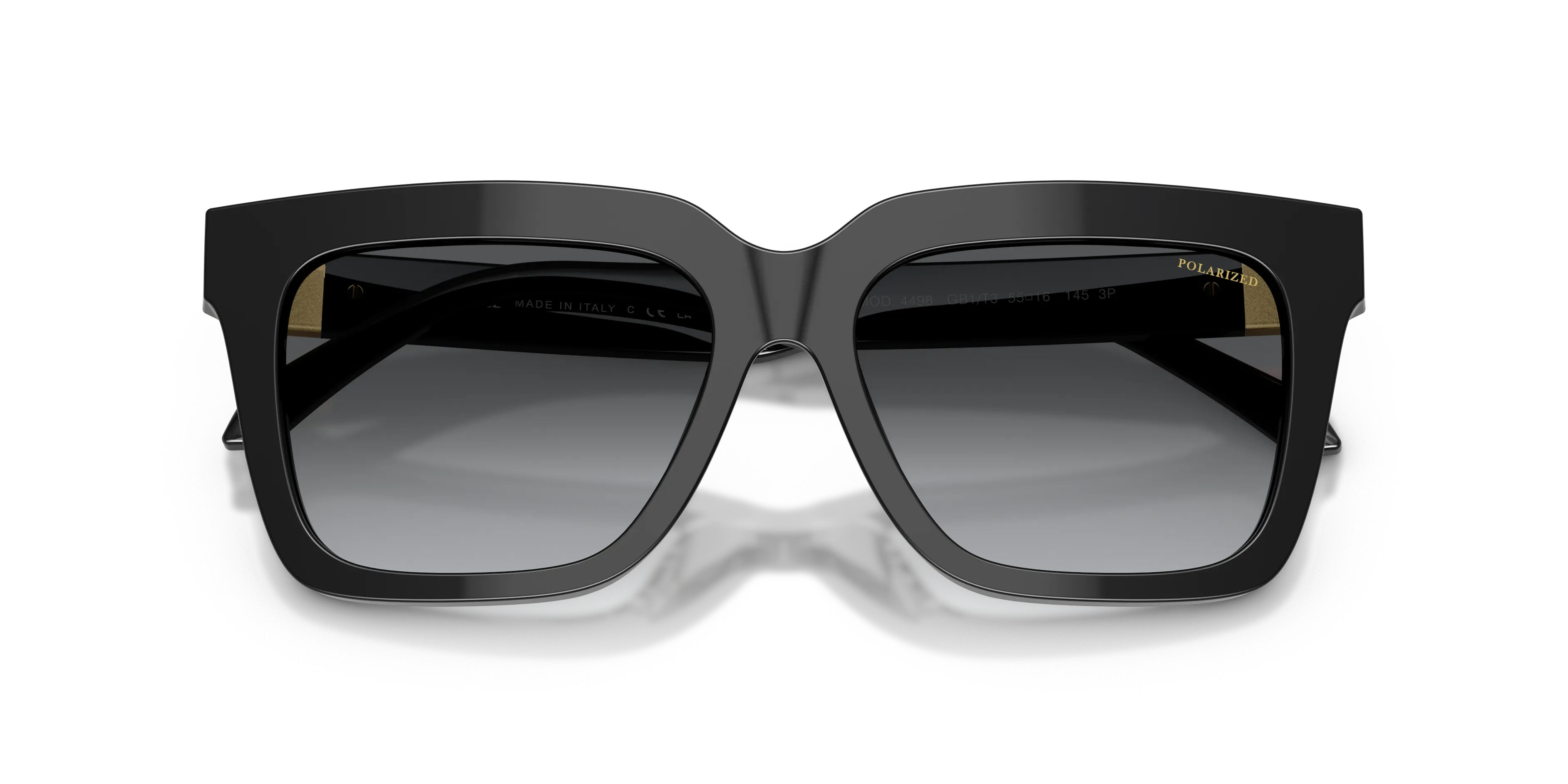 Versace VE4498 GB1/T3 Occhiali da sole Acetato Nero Squadrata Polarizzata Sfumato - immagine 2