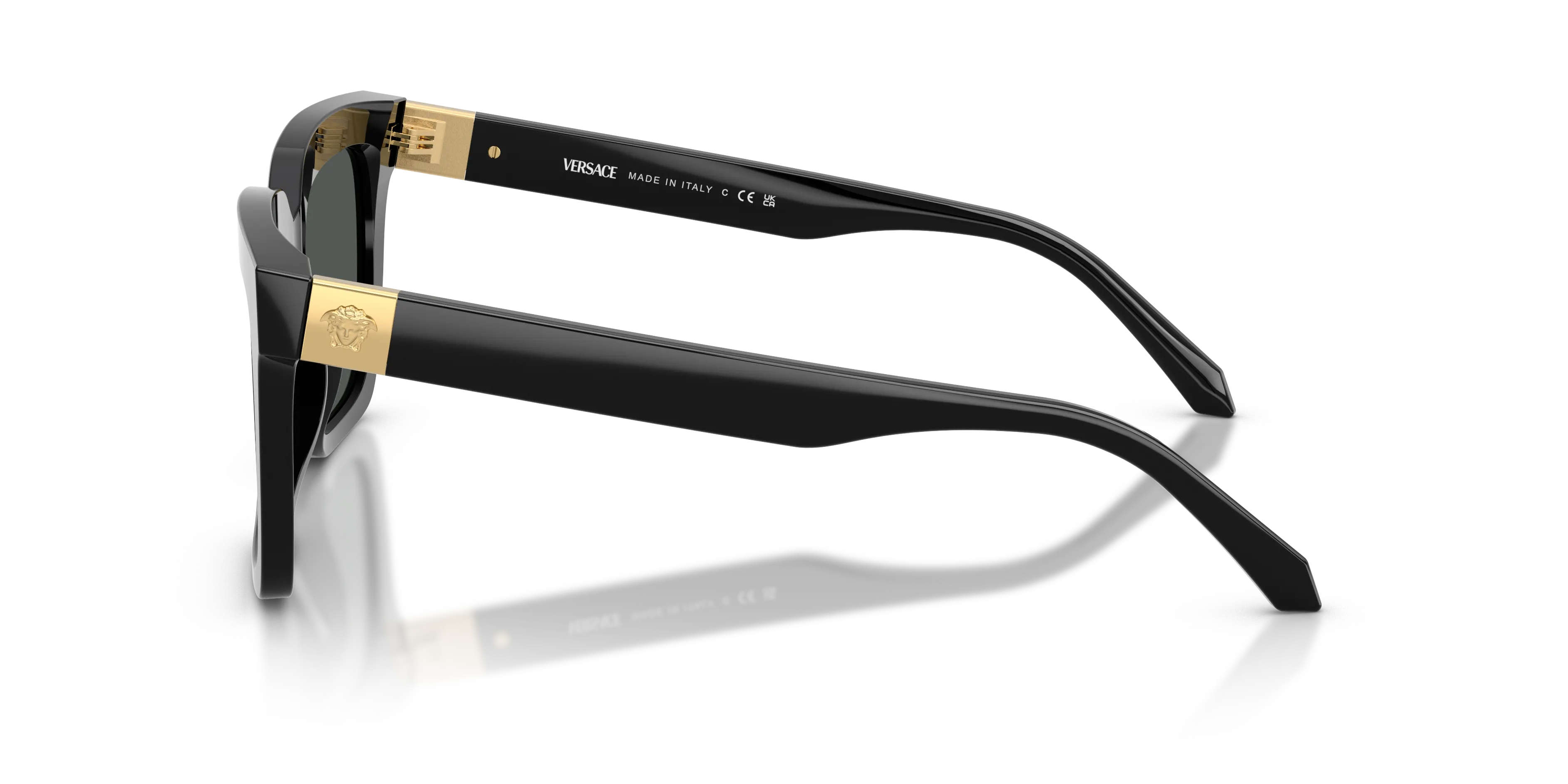 Versace VE4498 GB1/87 Occhiali da sole Acetato Nero Grigio Squadrata Normale - immagine 4
