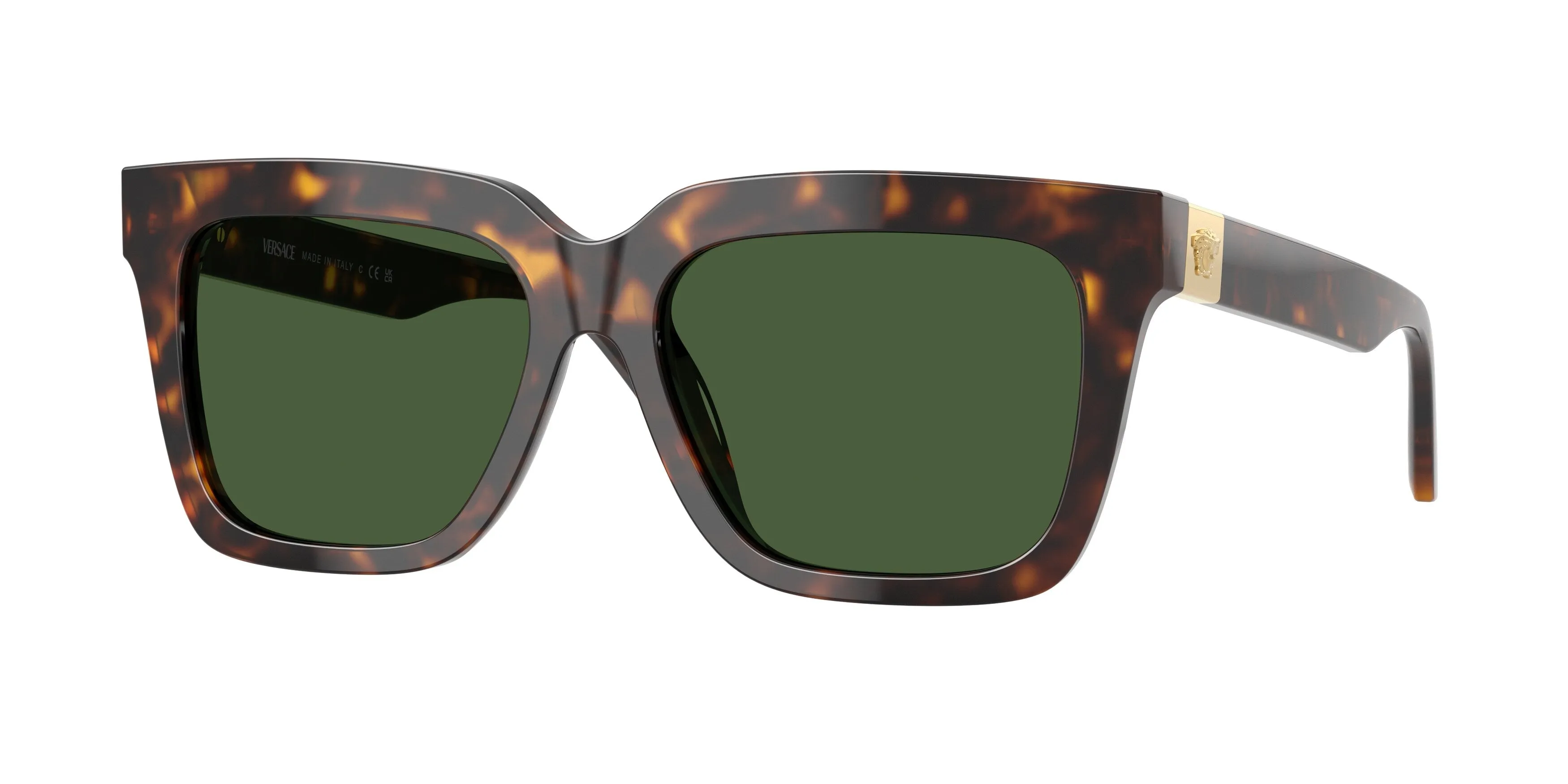 Versace VE4498 108/71 Occhiali da sole Acetato Tartaruga Verde Squadrata Normale - immagine 1