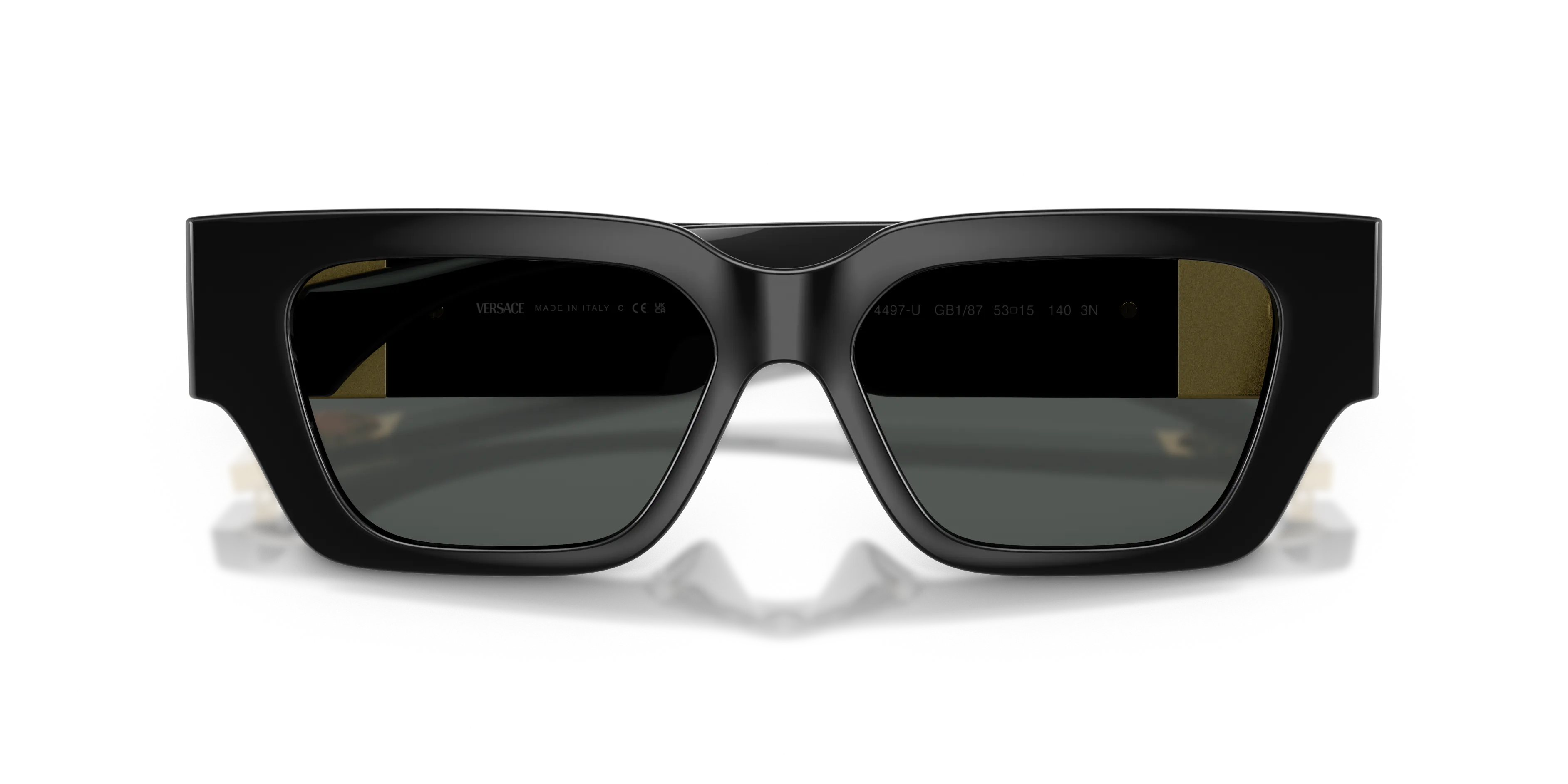 Versace VE4497U GB1/87 Occhiali da sole Iniettato Nero Grigio Squadrata Normale - immagine 2