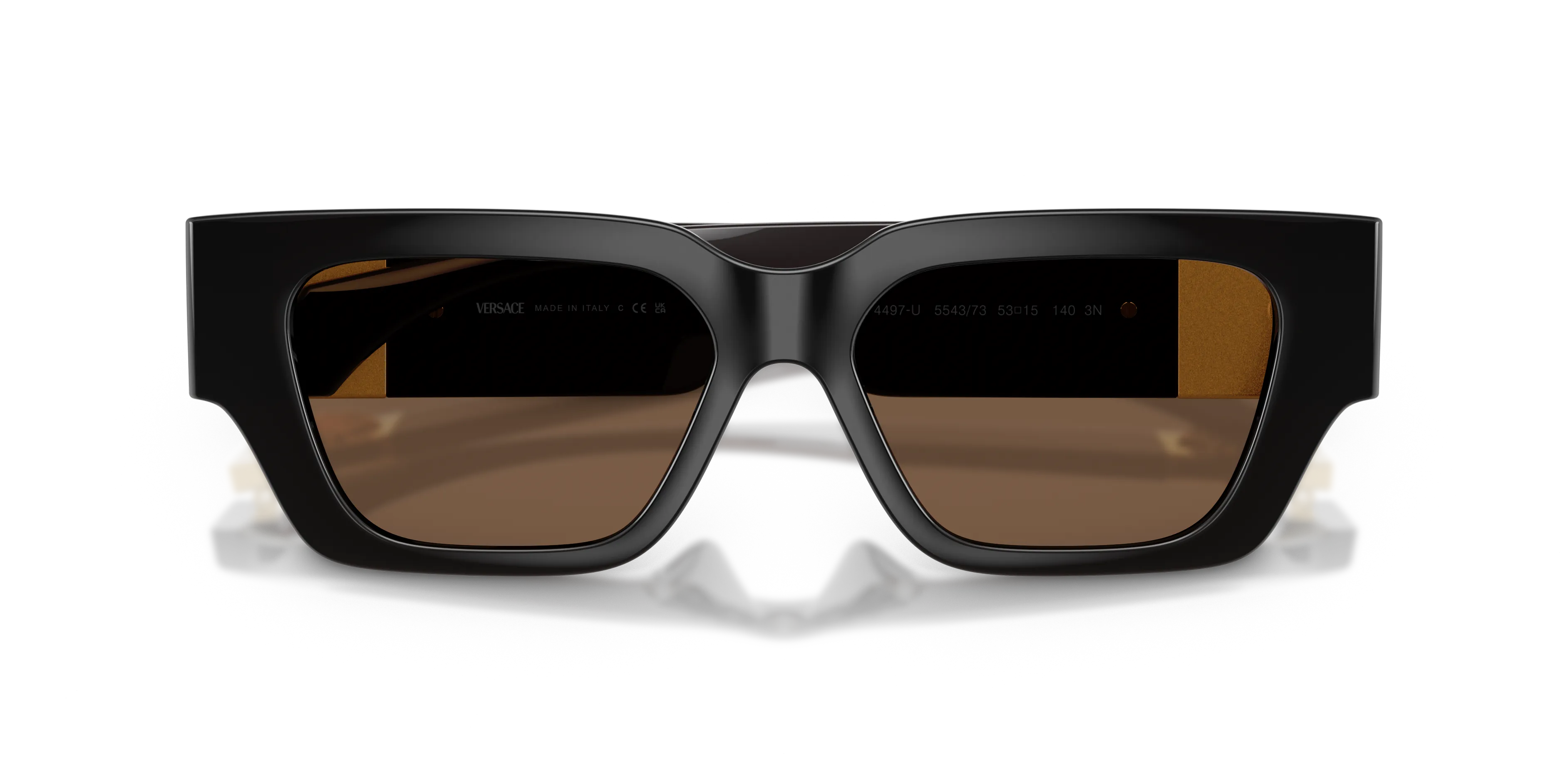 Versace VE4497U 554373 Occhiali da sole Iniettato Marrone Marrone Squadrata Normale - immagine 2