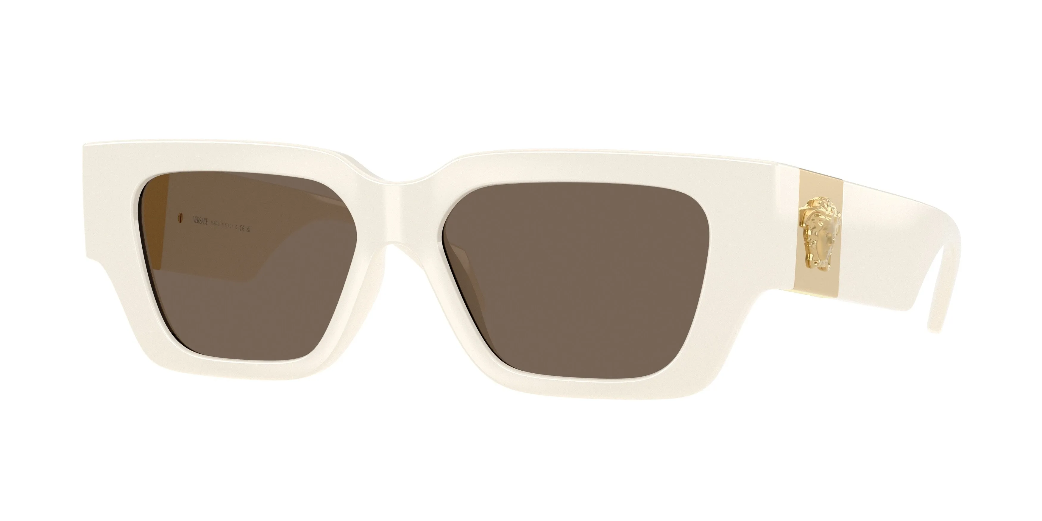 Versace VE4497U 314/73 Occhiali da sole Iniettato Bianco Marrone Squadrata Normale - immagine 1