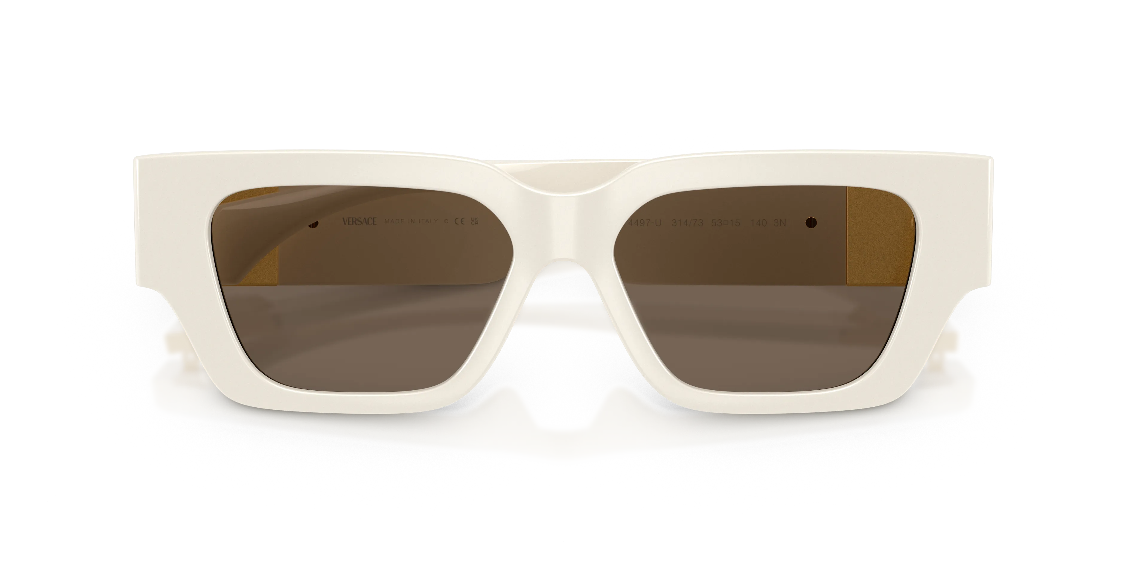 Versace VE4497U 314/73 Occhiali da sole Iniettato Bianco Marrone Squadrata Normale - immagine 2