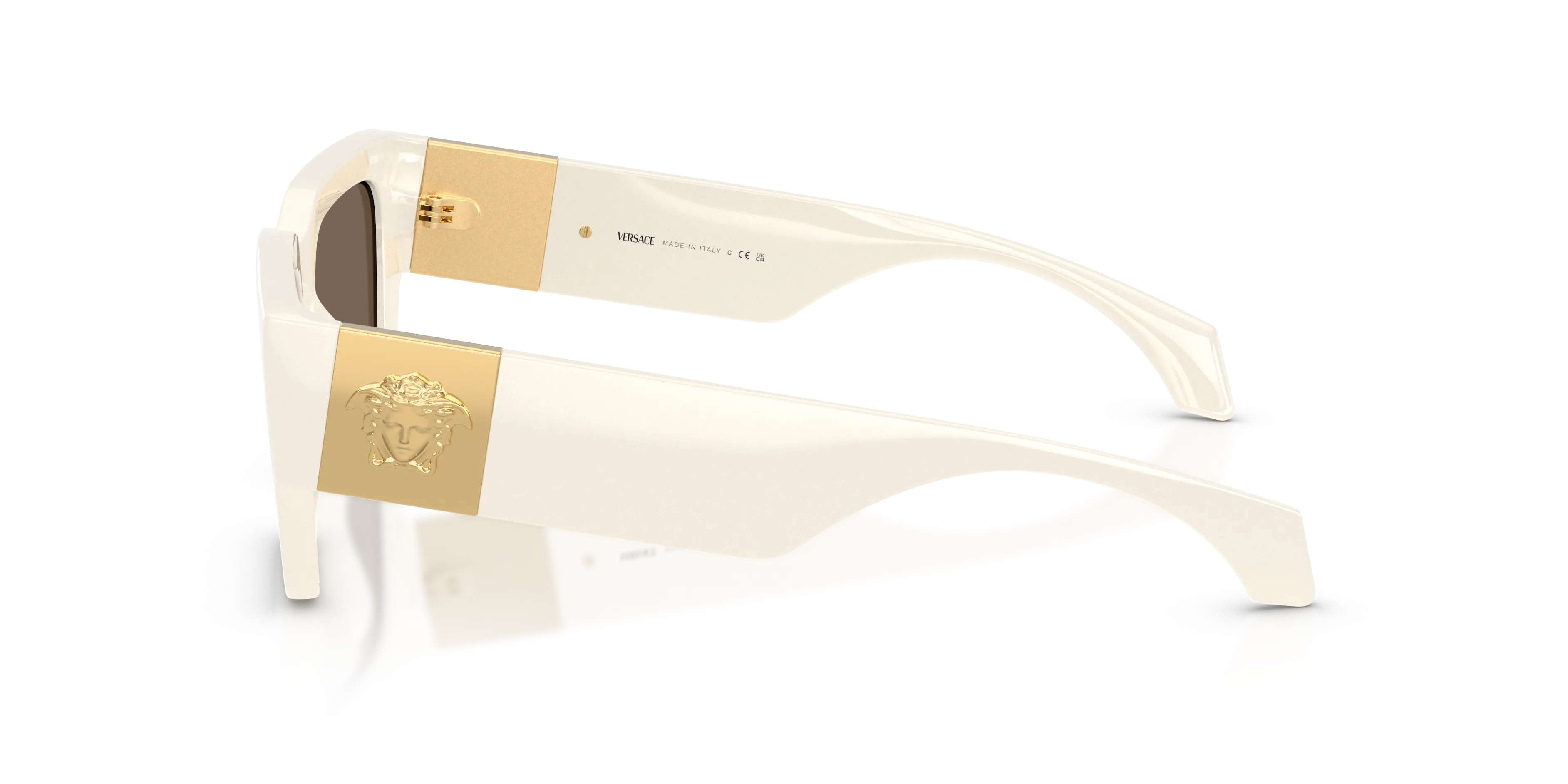 Versace VE4497U 314/73 Occhiali da sole Iniettato Bianco Marrone Squadrata Normale - immagine 4