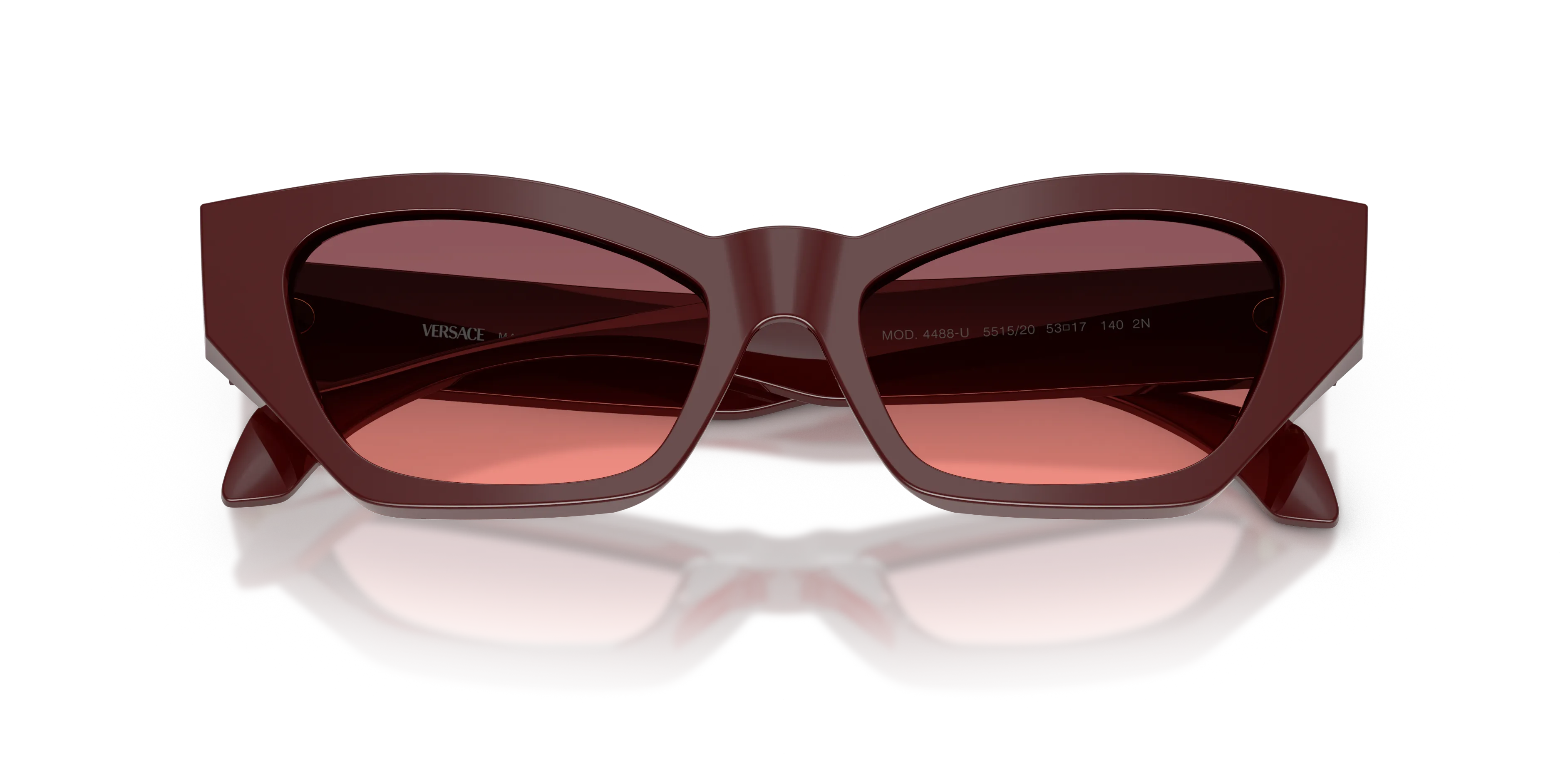 Versace VE4488U 551520 Occhiali da sole Acetato Rosso Rosa Cat Eye Normale Sfumato - immagine 2