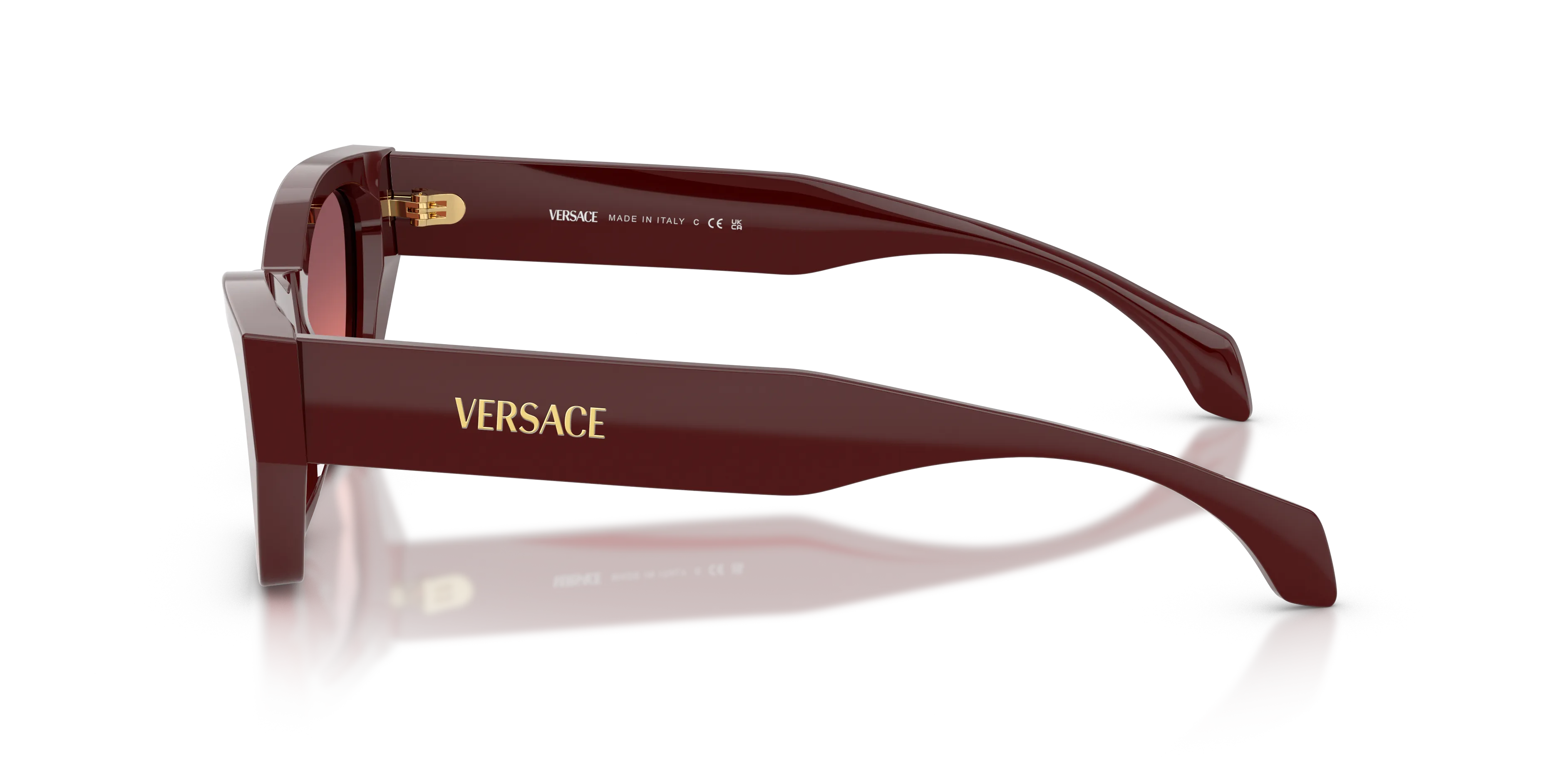Versace VE4488U 551520 Occhiali da sole Acetato Rosso Rosa Cat Eye Normale Sfumato - immagine 4