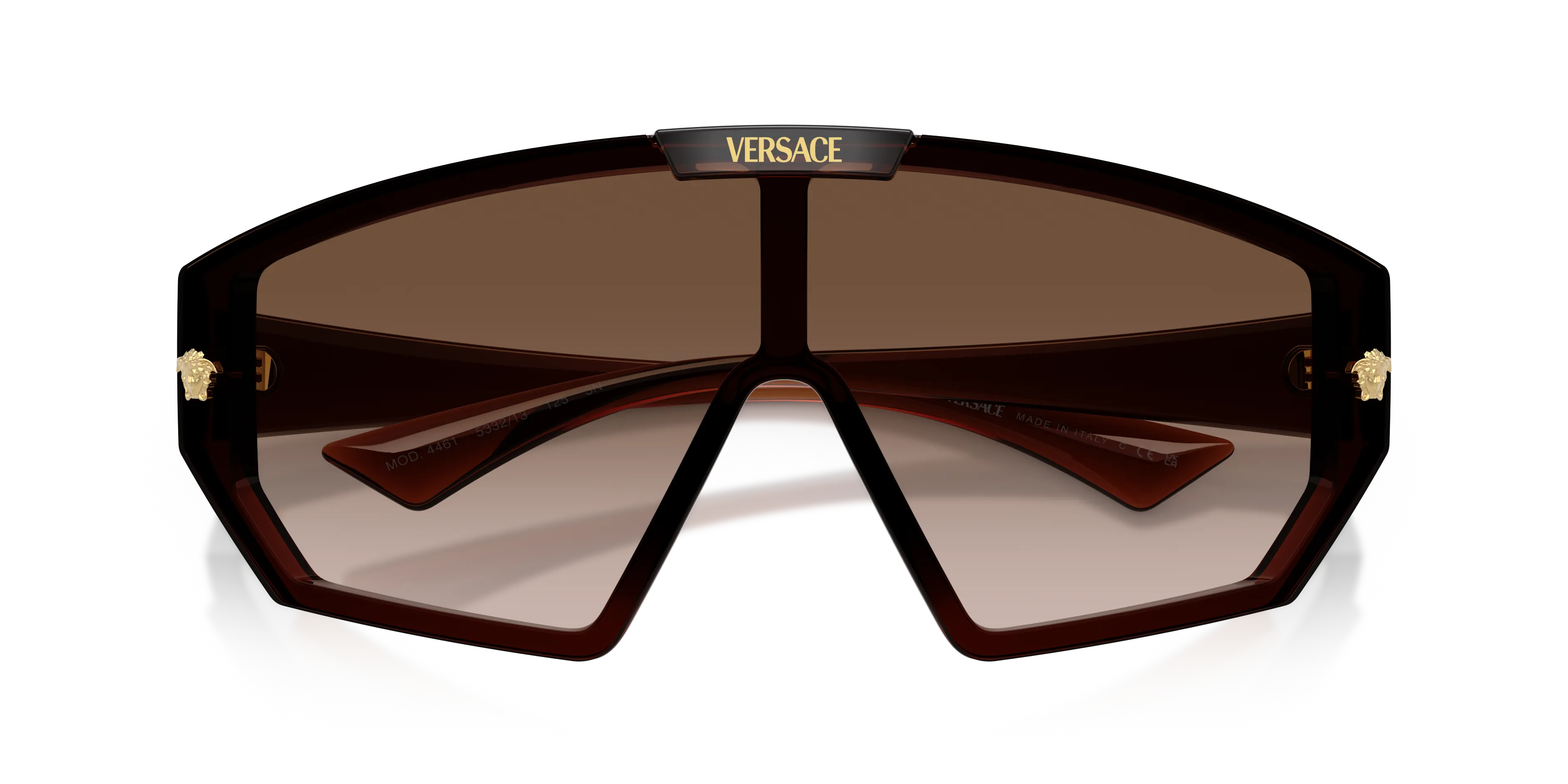 Versace Uomo VE4461 533213 Occhiali da sole Iniettato Marrone Marrone Geometrica Normale Sfumato - immagine 2