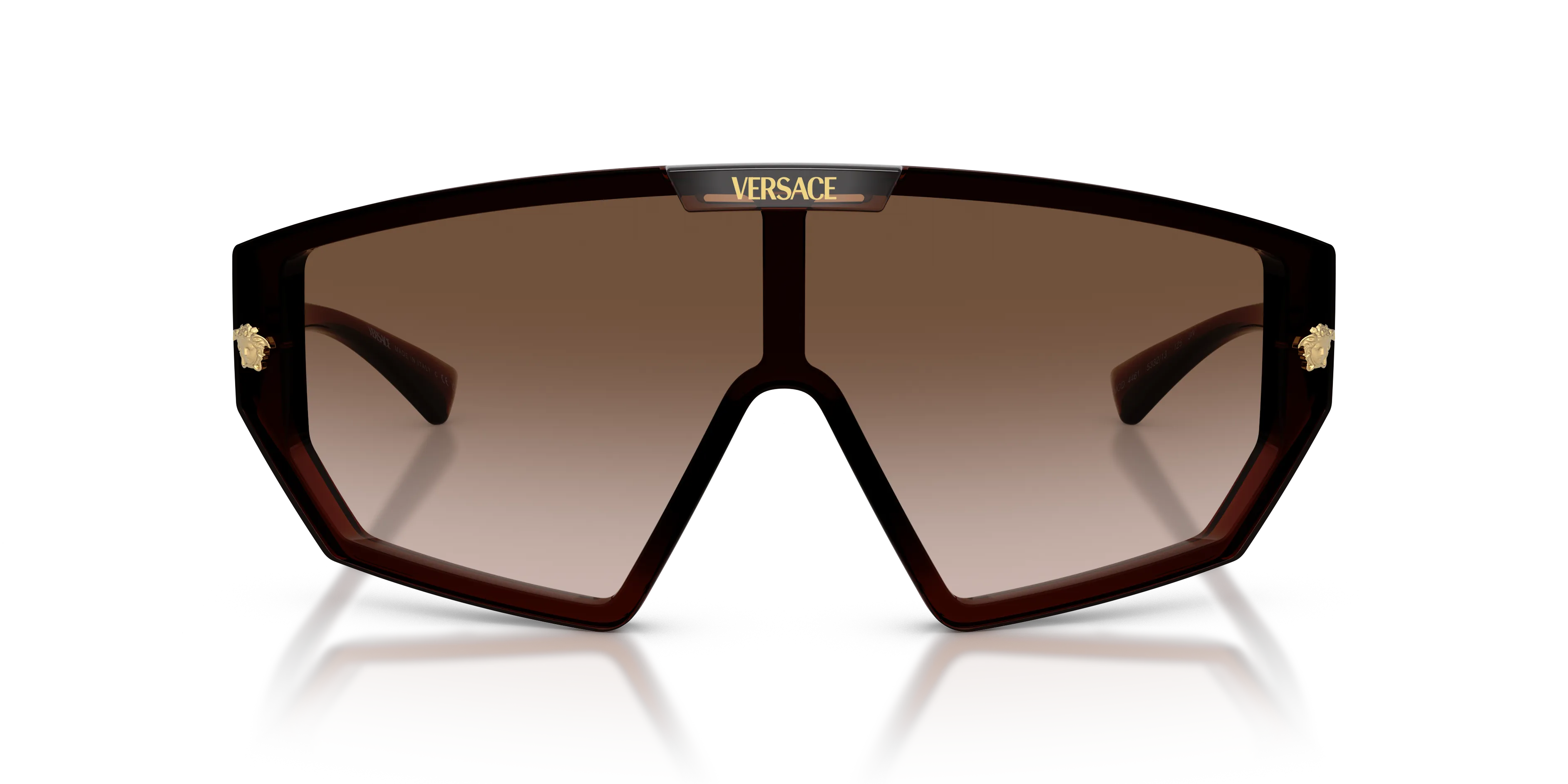 Versace Uomo VE4461 533213 Occhiali da sole Iniettato Marrone Marrone Geometrica Normale Sfumato - immagine 3