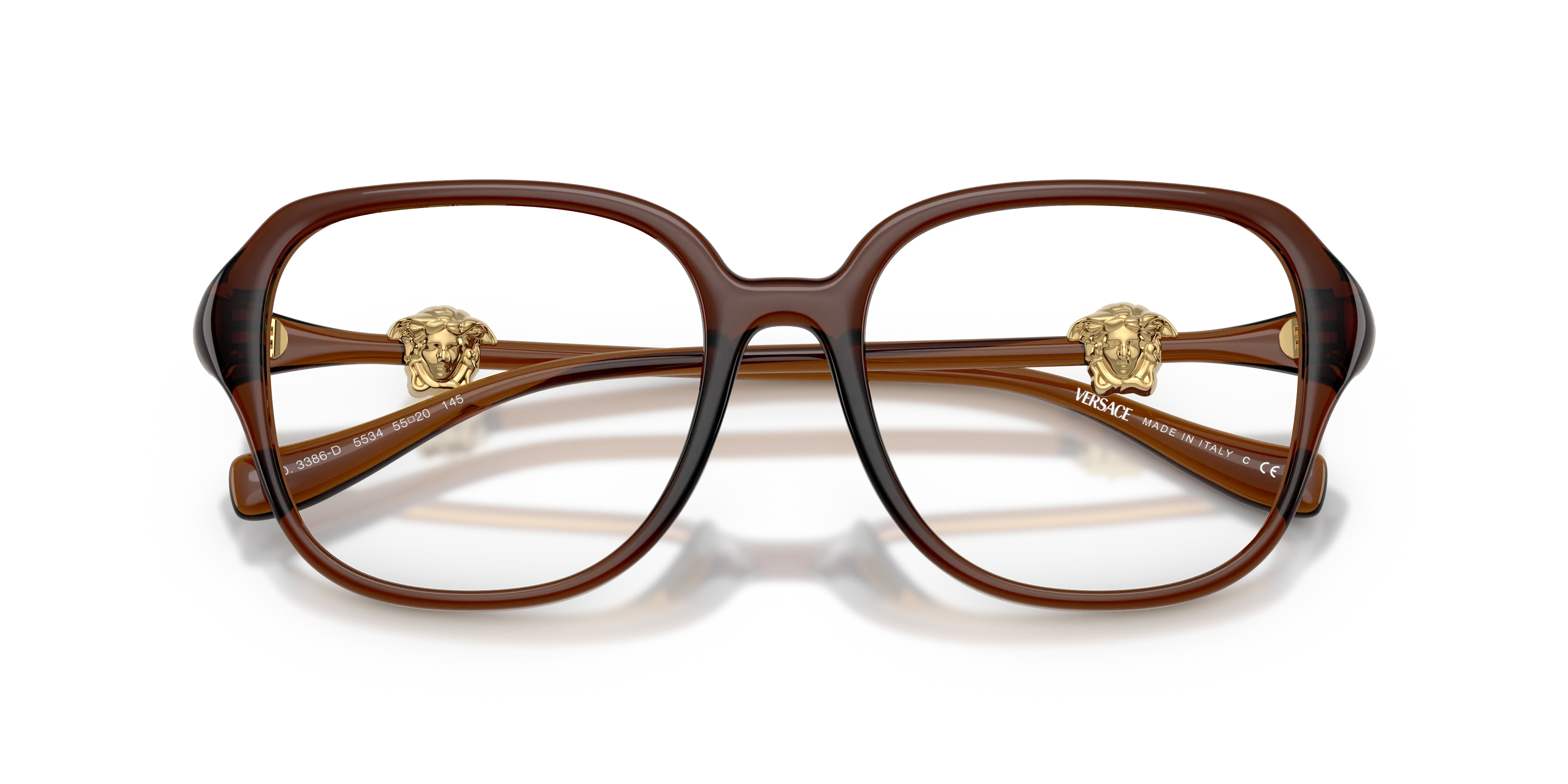 Versace VE3386D 5534 Montature da vista Iniettato Marrone Squadrata Normale - immagine 2