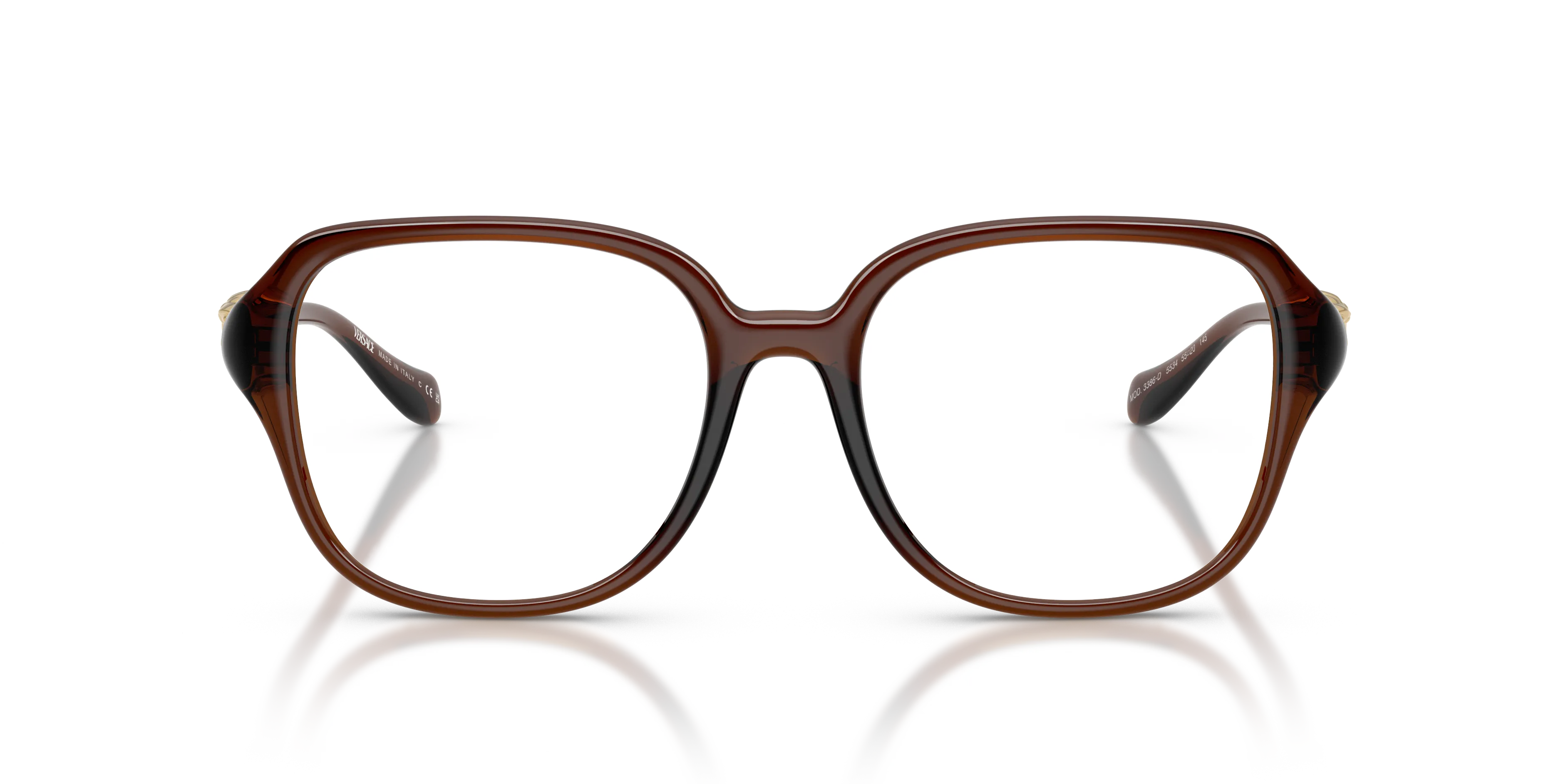 Versace VE3386D 5534 Montature da vista Iniettato Marrone Squadrata Normale - immagine 3