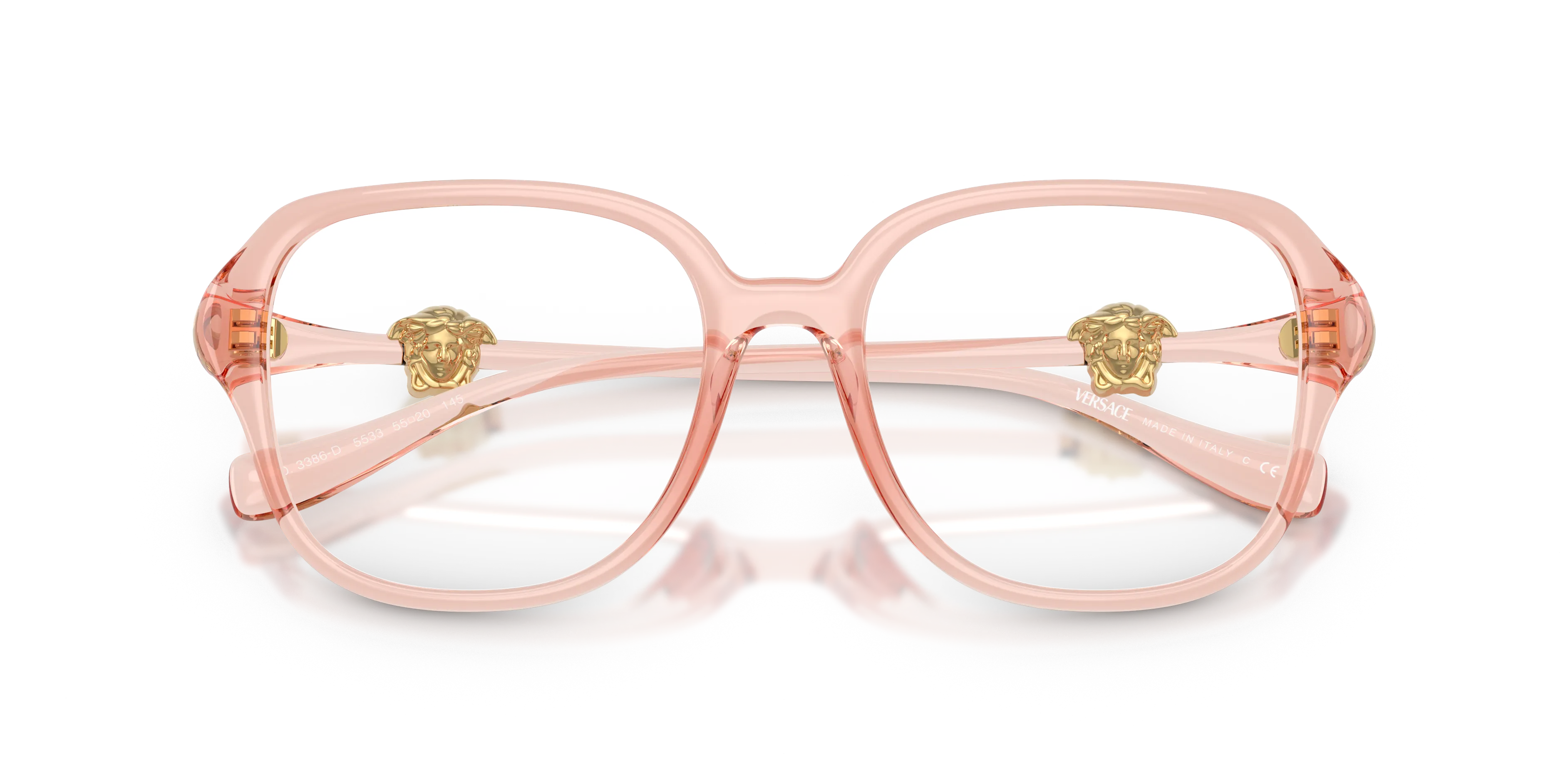 Versace VE3386D 5533 Montature da vista Iniettato Rosa Squadrata Normale - immagine 2