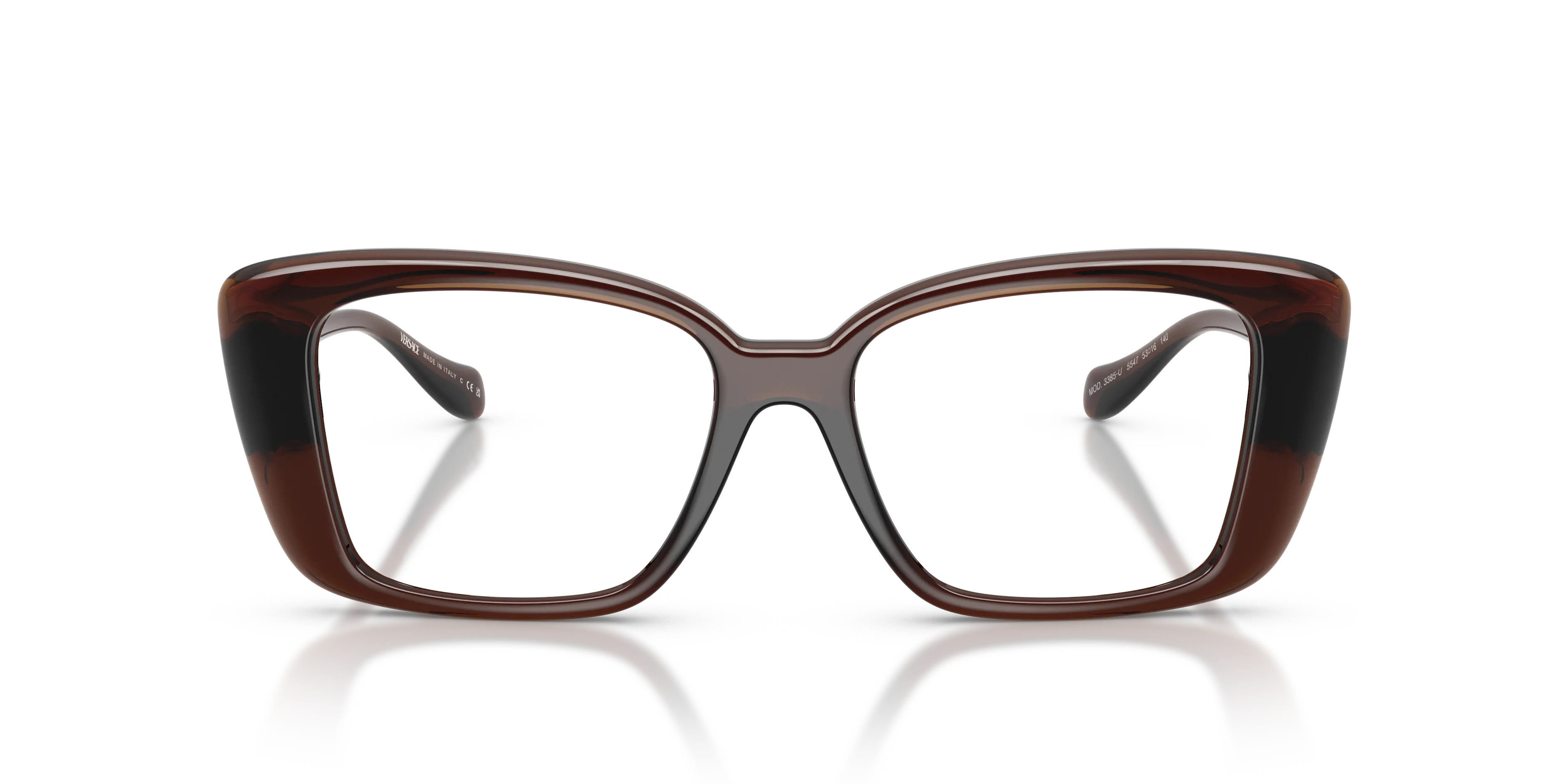 Versace VE3385U 5547 Montature da vista Iniettato Marrone Squadrata Normale - immagine 3