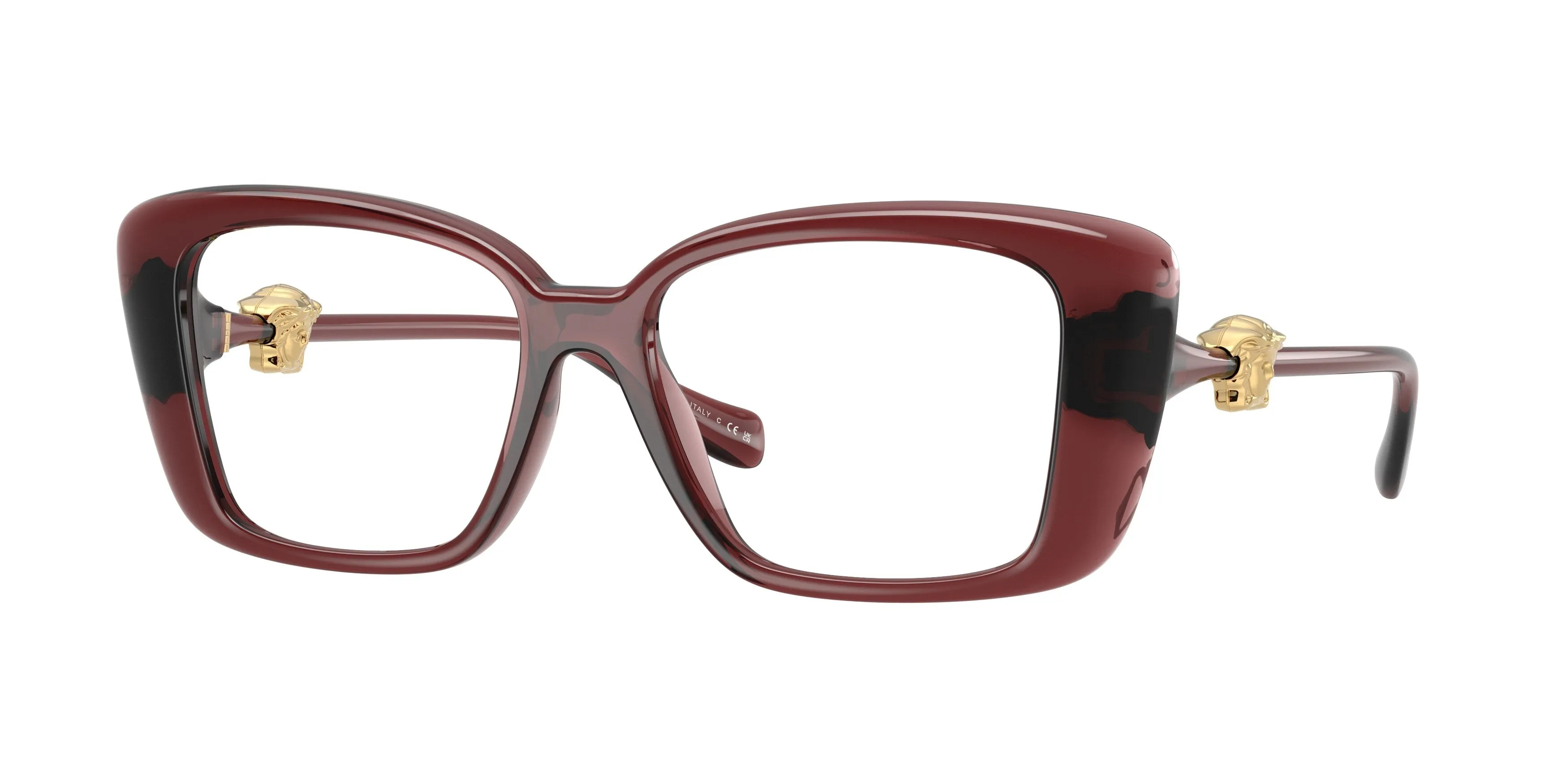 Versace VE3385U 5539 Montature da vista Iniettato Rosso Squadrata Normale - immagine 1