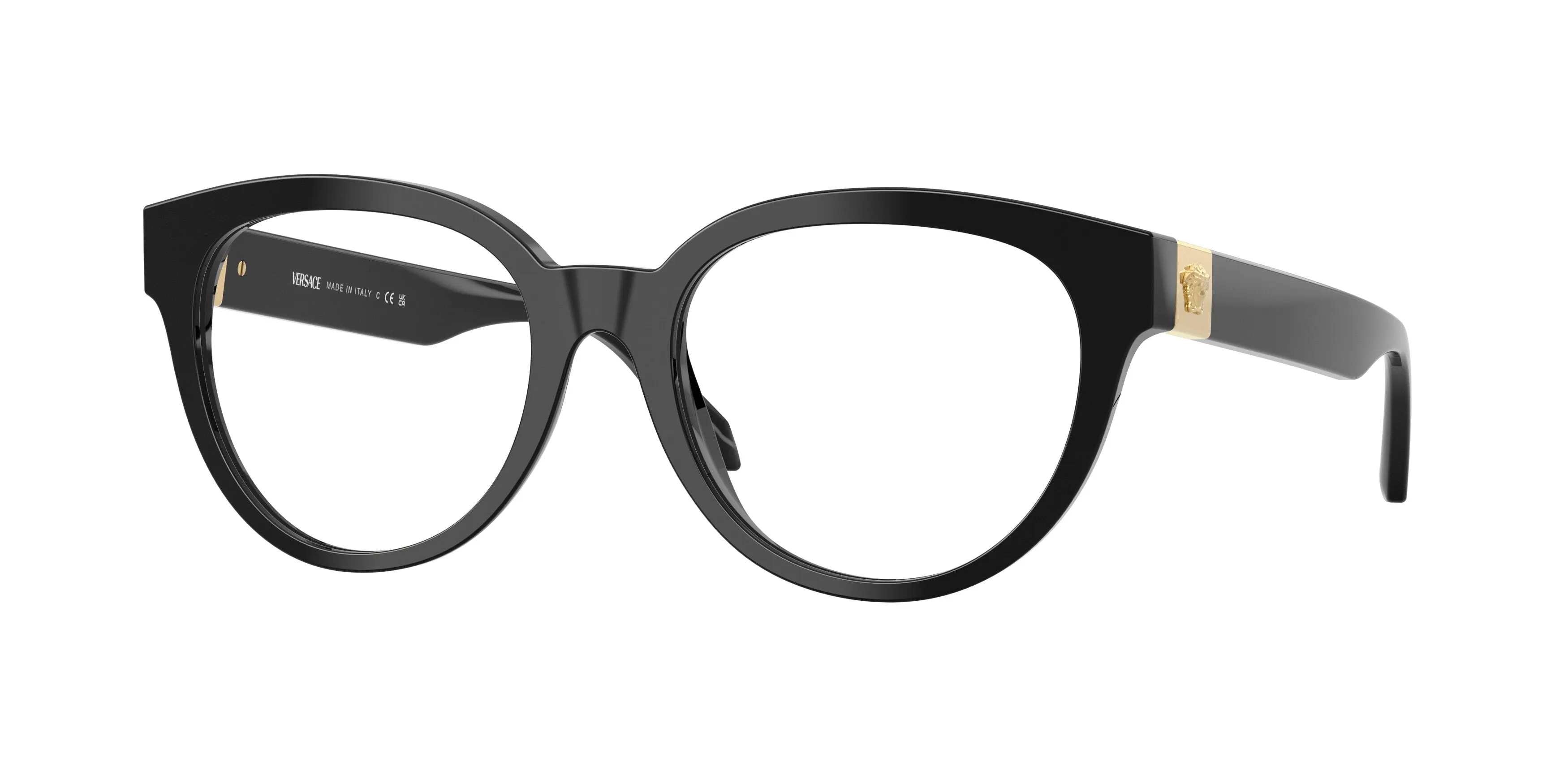 Versace VE3384 GB1 Montature da vista Acetato Nero Rotonda Normale - immagine 1