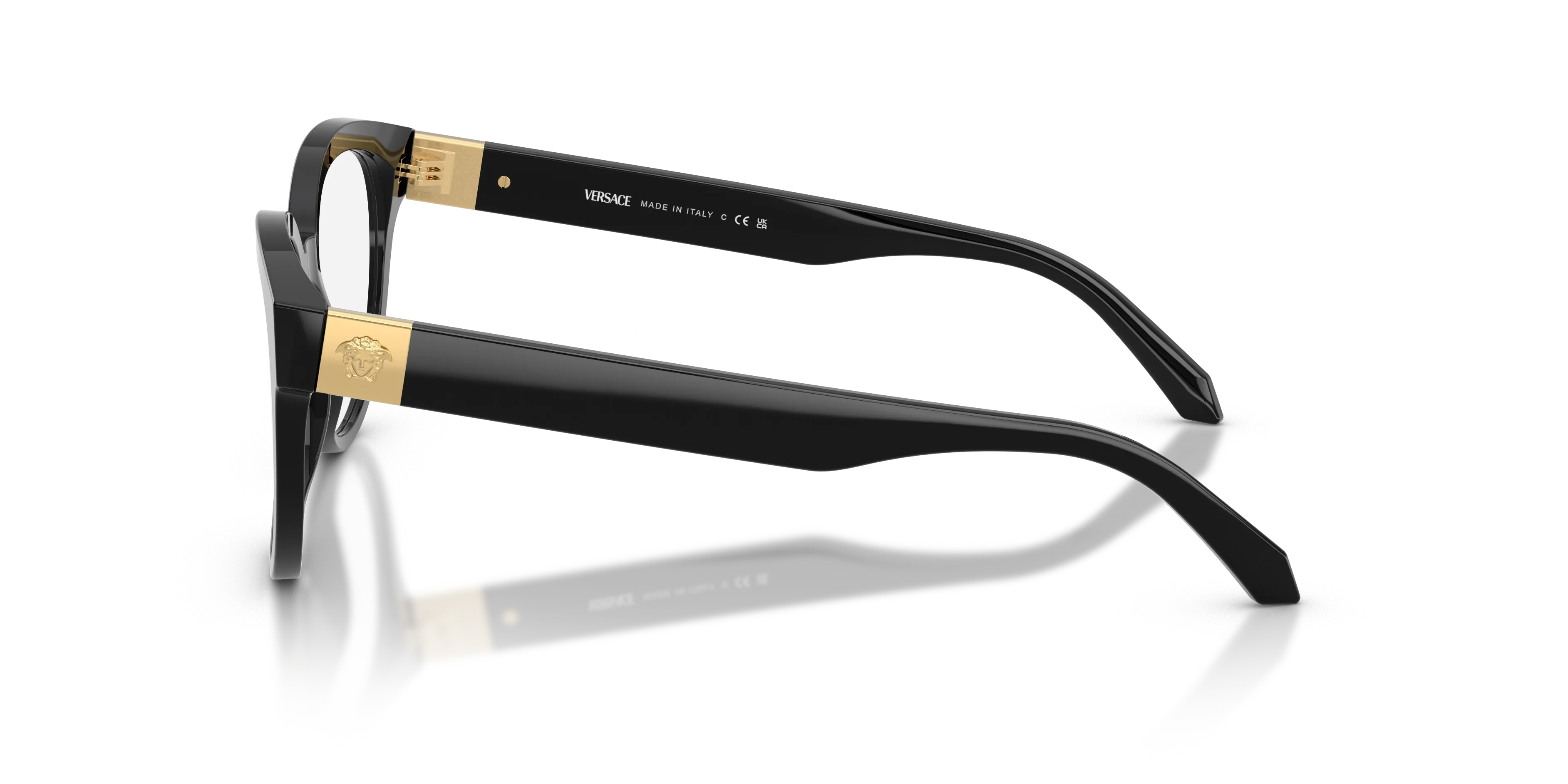 Versace VE3384 GB1 Montature da vista Acetato Nero Rotonda Normale - immagine 4