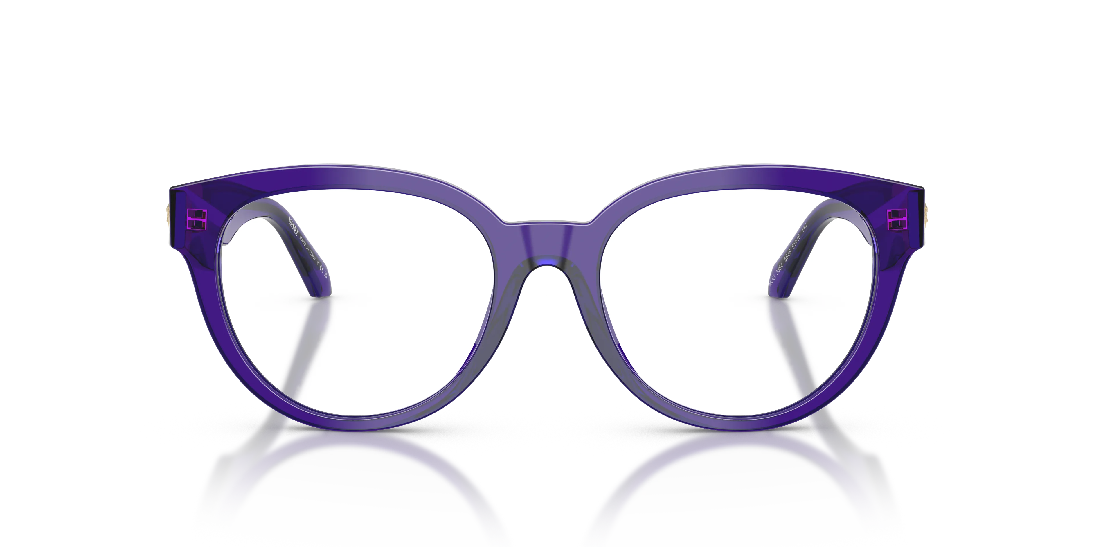 Versace VE3384 5545 Montature da vista Acetato Viola Rotonda Normale - immagine 3