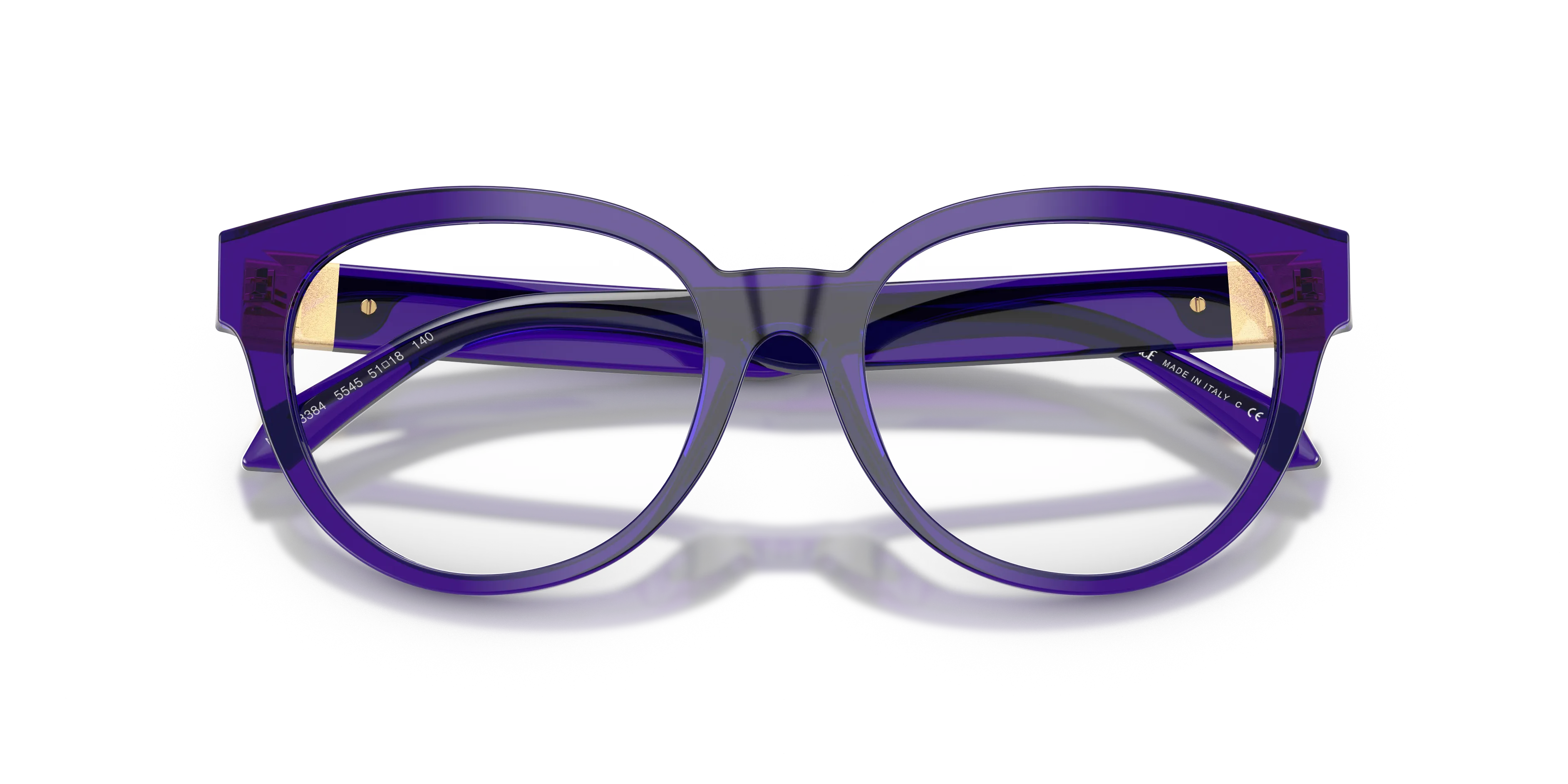 Versace VE3384 5545 Montature da vista Acetato Viola Rotonda Normale - immagine 2