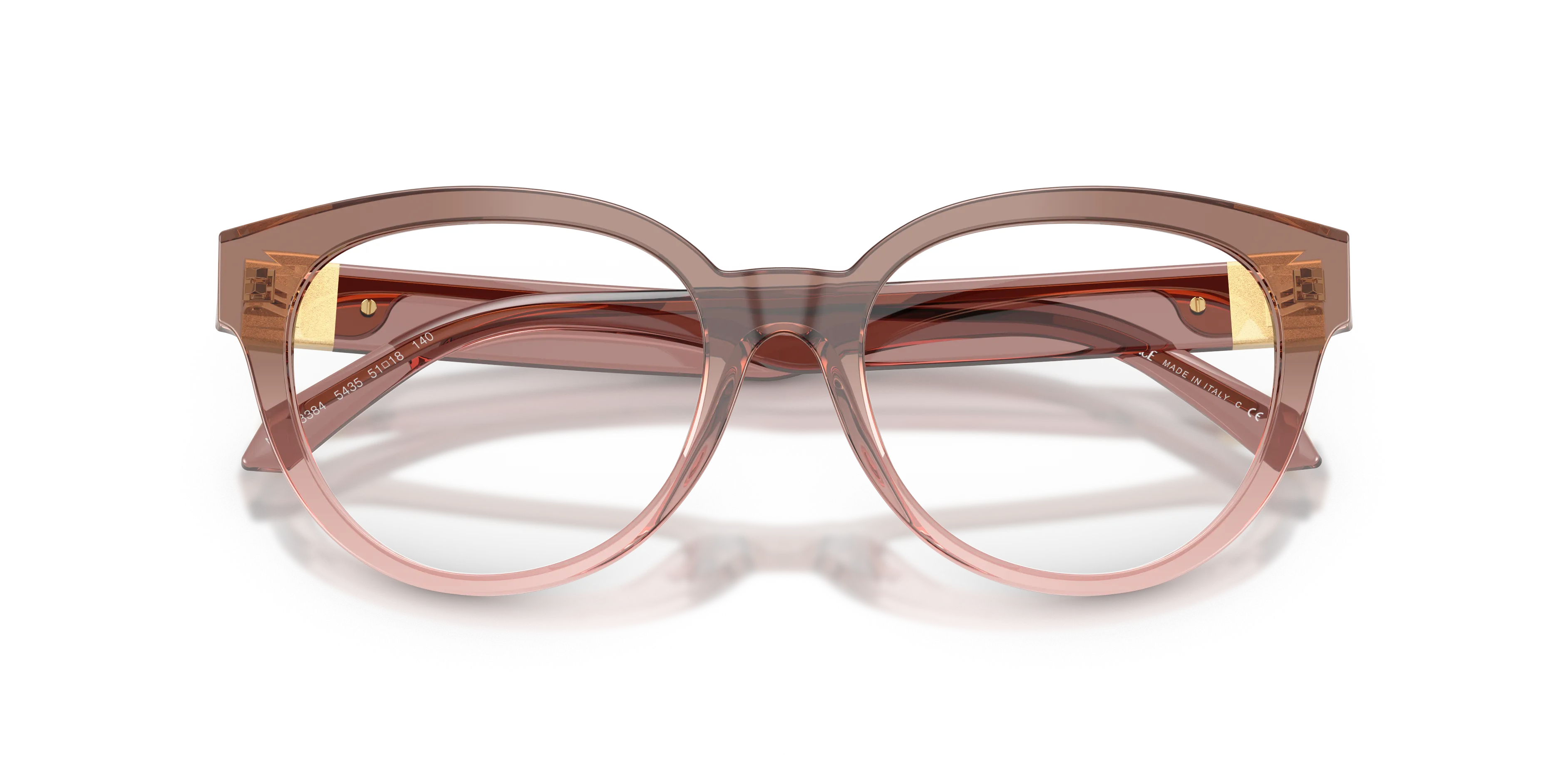 Versace VE3384 5435 Montature da vista Acetato Marrone Rotonda Normale - immagine 2