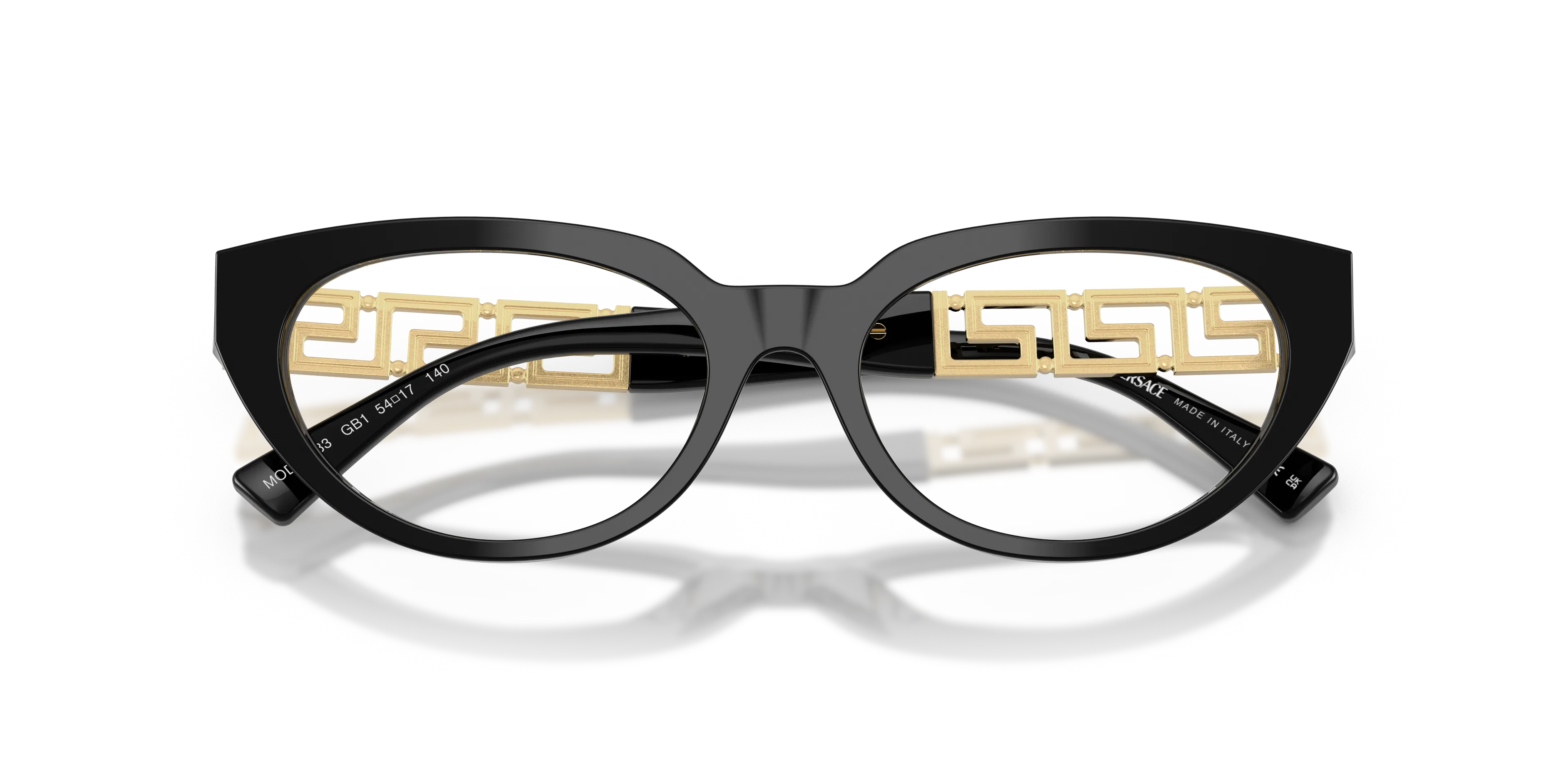 Versace VE3383 GB1 Montature da vista Acetato Nero Cat Eye Normale - immagine 2