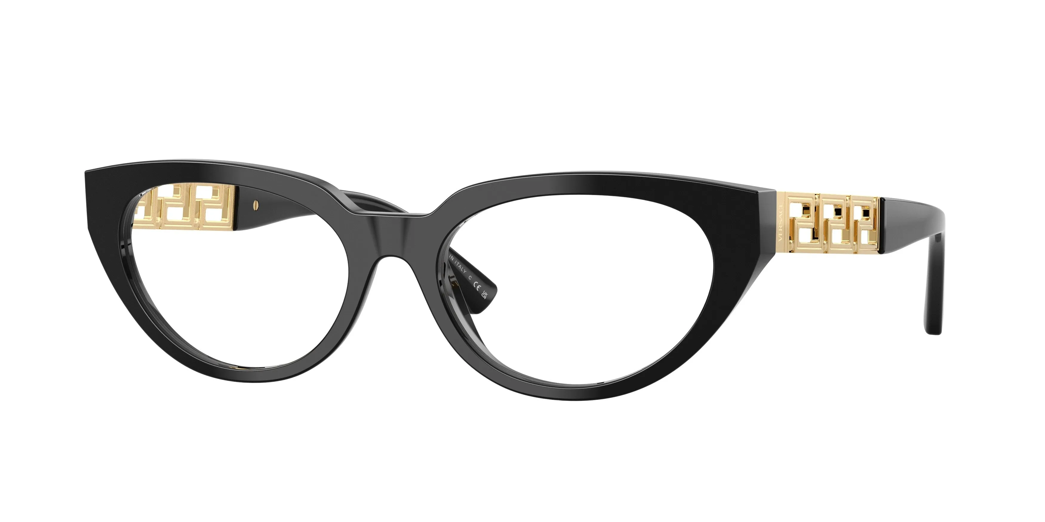 Versace VE3383 GB1 Montature da vista Acetato Nero Cat Eye Normale - immagine 1