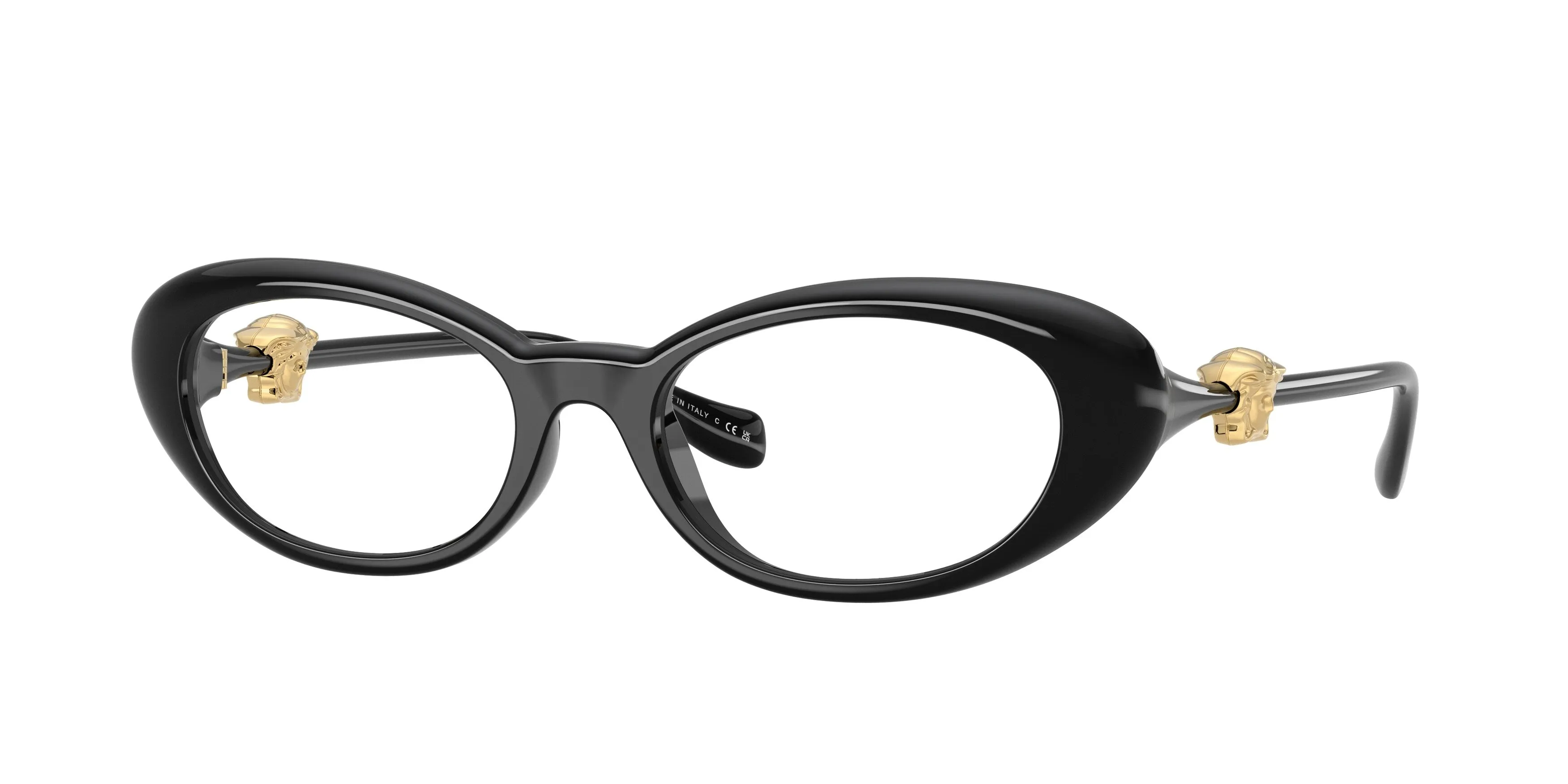 Versace VE3381U GB1 Montature da vista Iniettato Nero Rotonda Normale - immagine 1