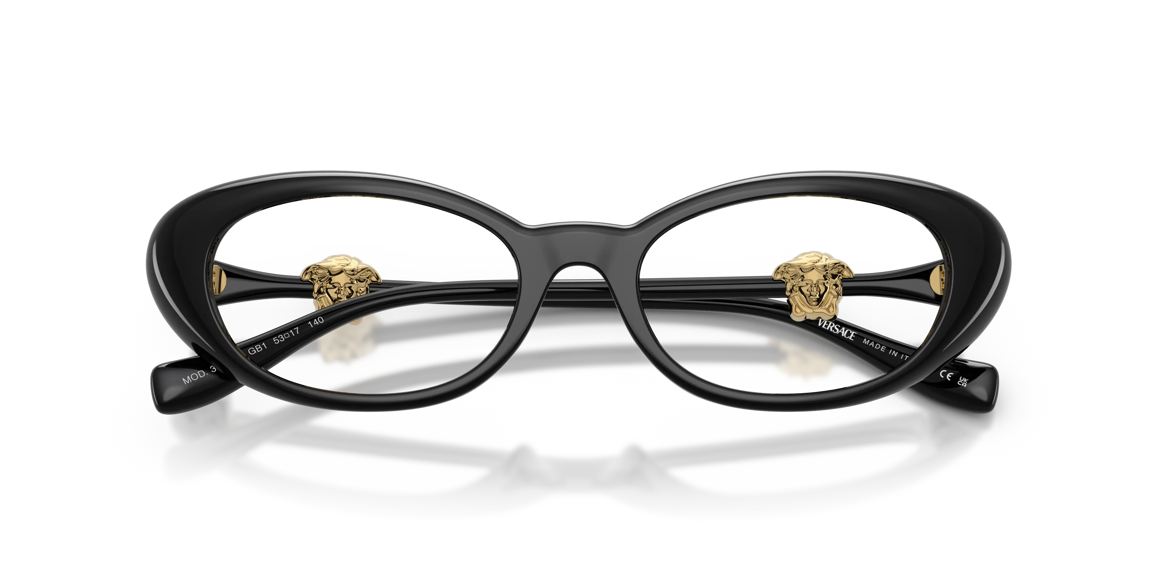 Versace VE3381U GB1 Montature da vista Iniettato Nero Rotonda Normale - immagine 2