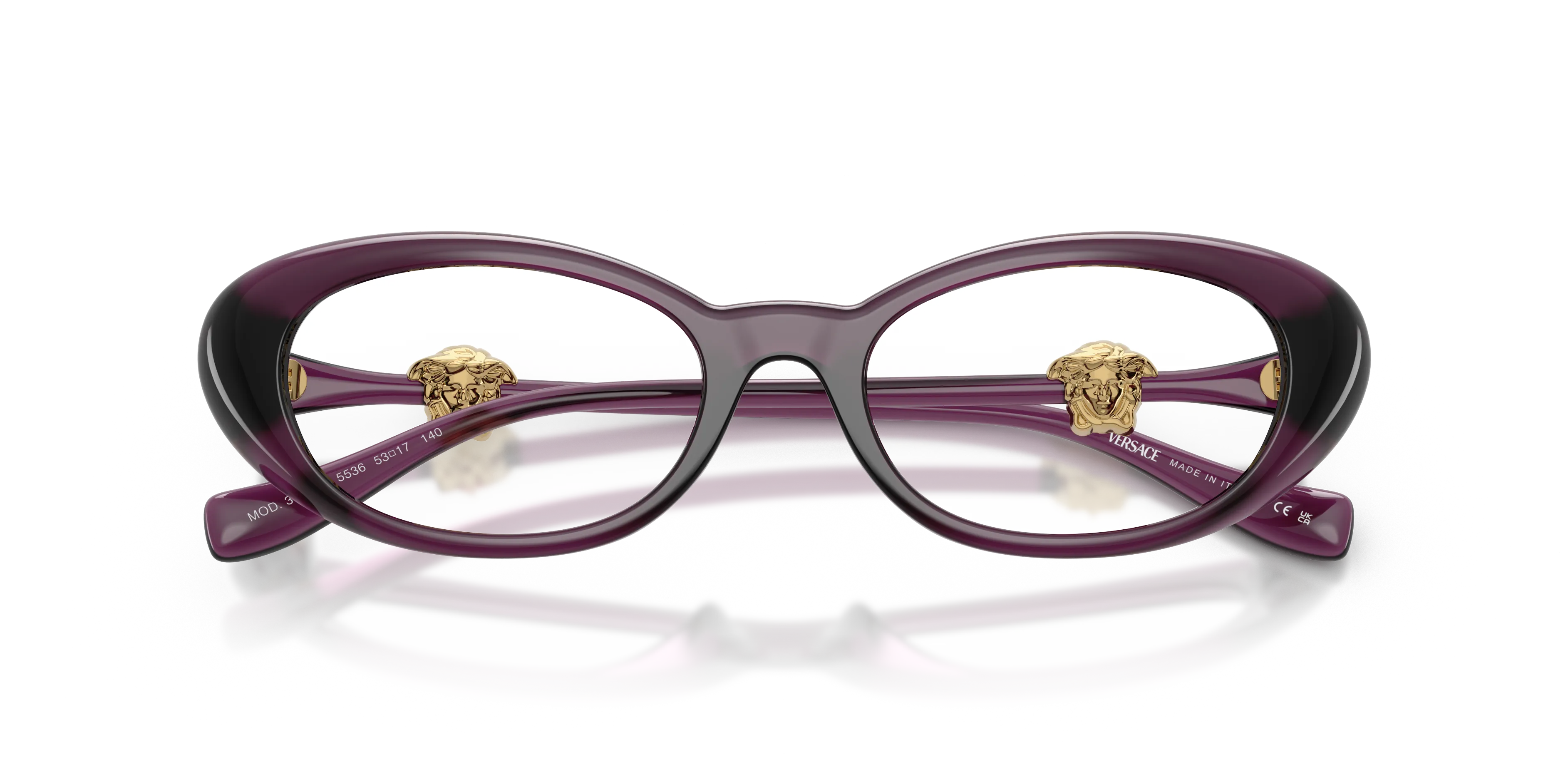 Versace VE3381U 5536 Montature da vista Iniettato Viola Rotonda Normale - immagine 2