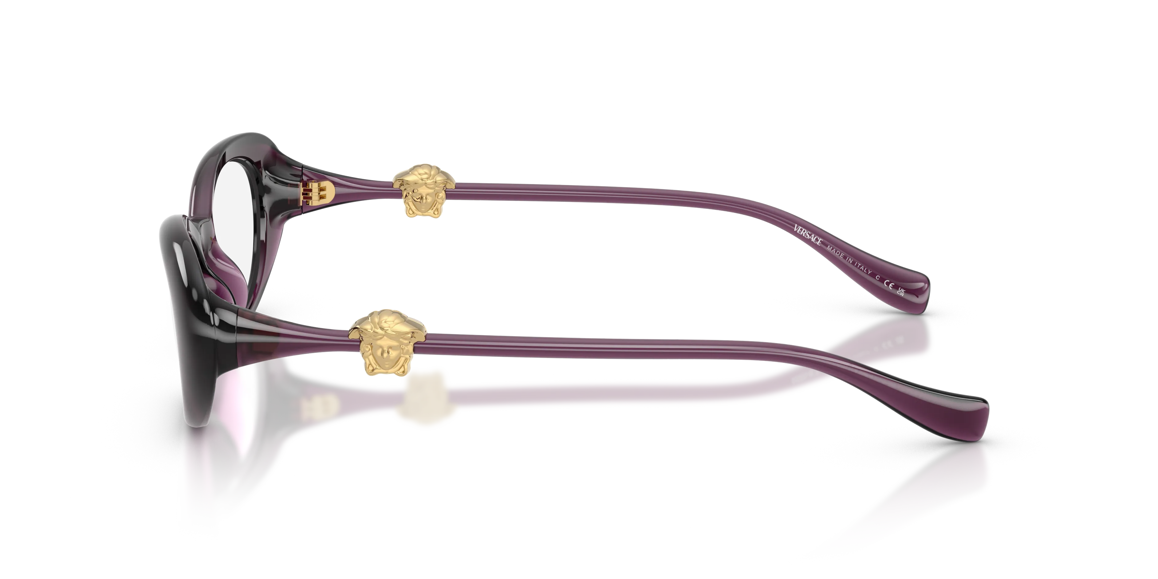 Versace VE3381U 5536 Montature da vista Iniettato Viola Rotonda Normale - immagine 4