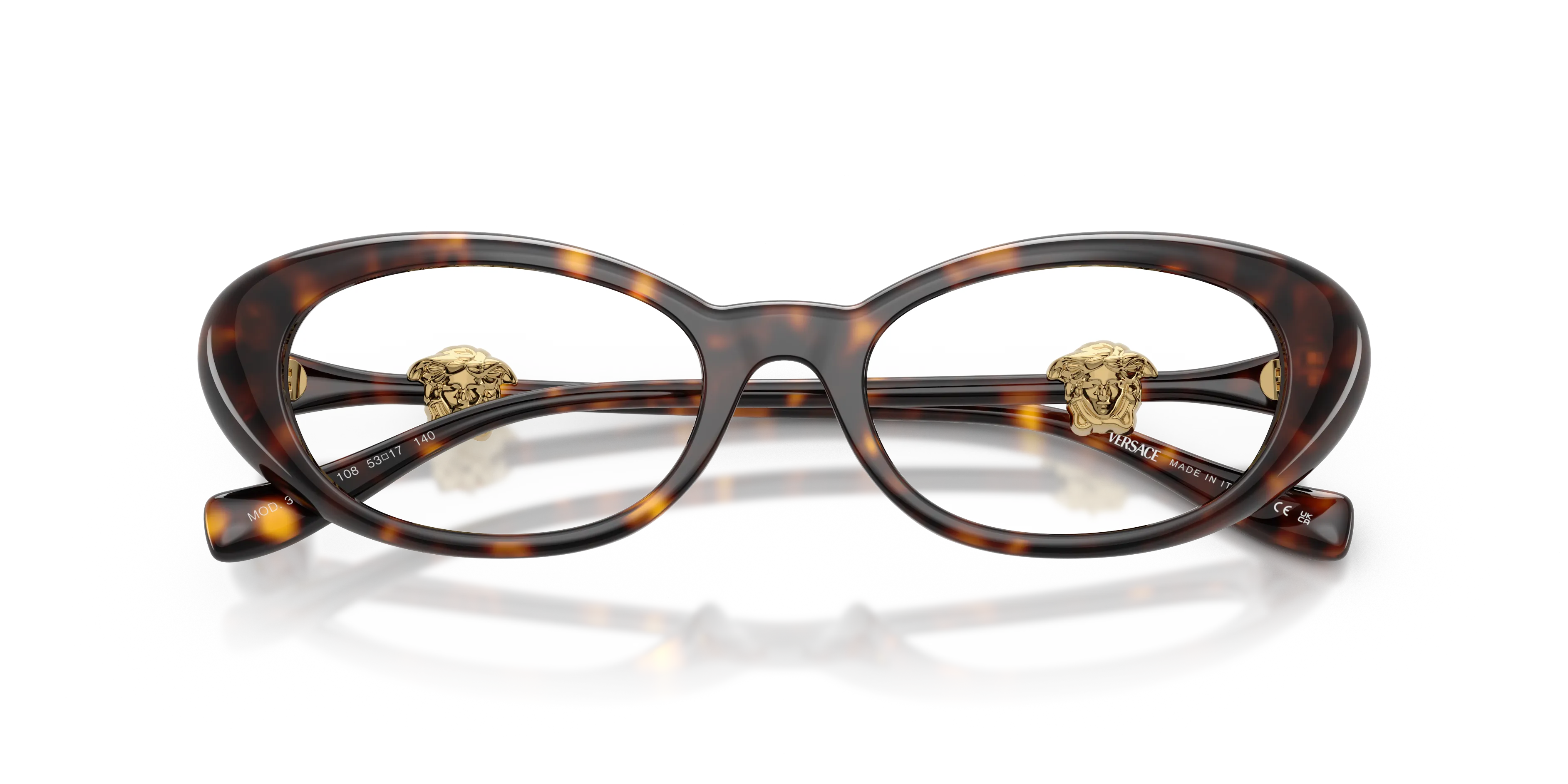 Versace VE3381U 108 Montature da vista Iniettato Tartaruga Rotonda Normale - immagine 2
