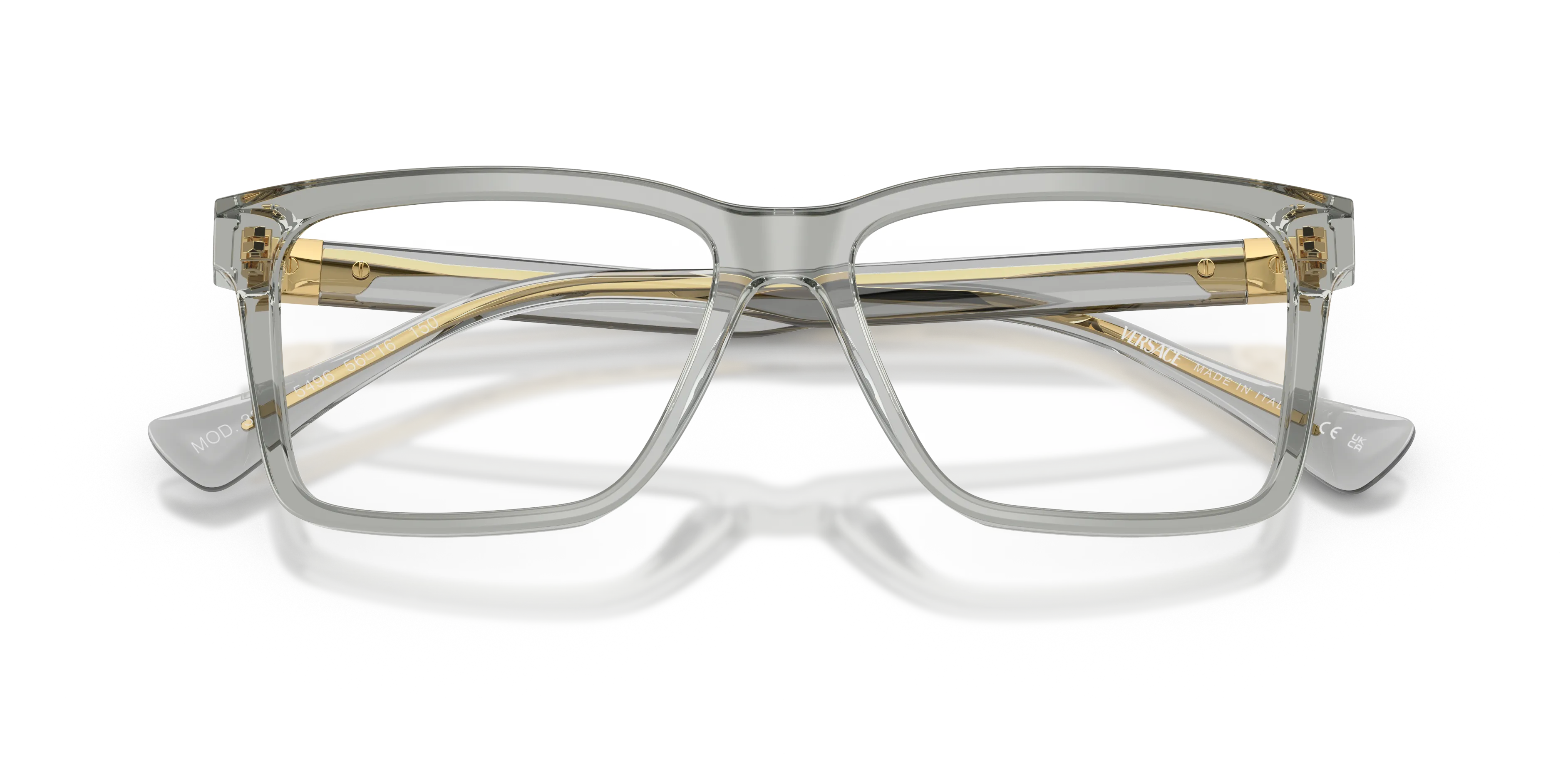 Versace VE3328 5496 Montature da vista Acetato Grigio Squadrata Normale - immagine 2