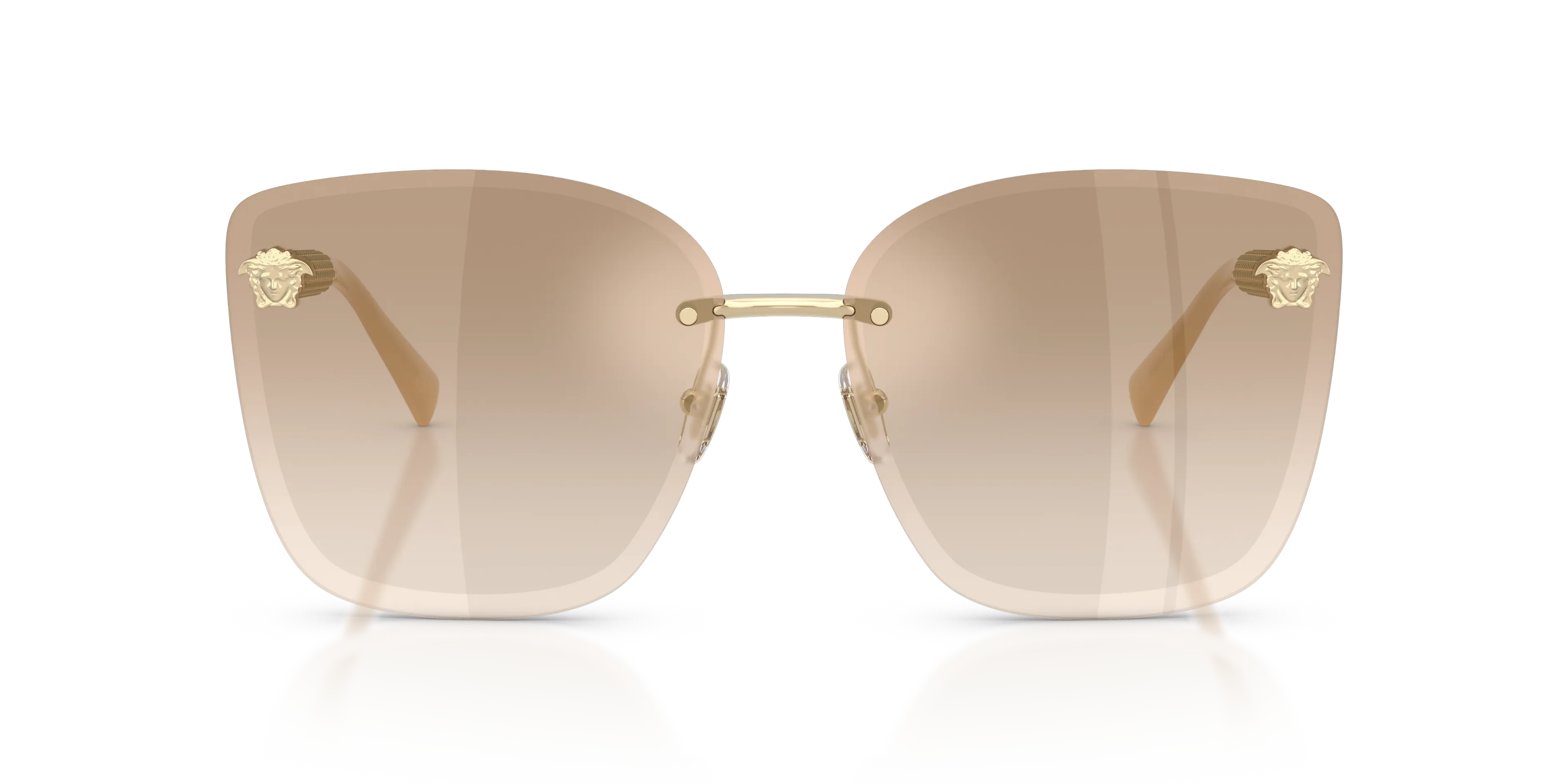 Versace VE2292B 12625A Occhiali da sole Metallo Oro Marrone Cat Eye Normale Sfumato - immagine 3