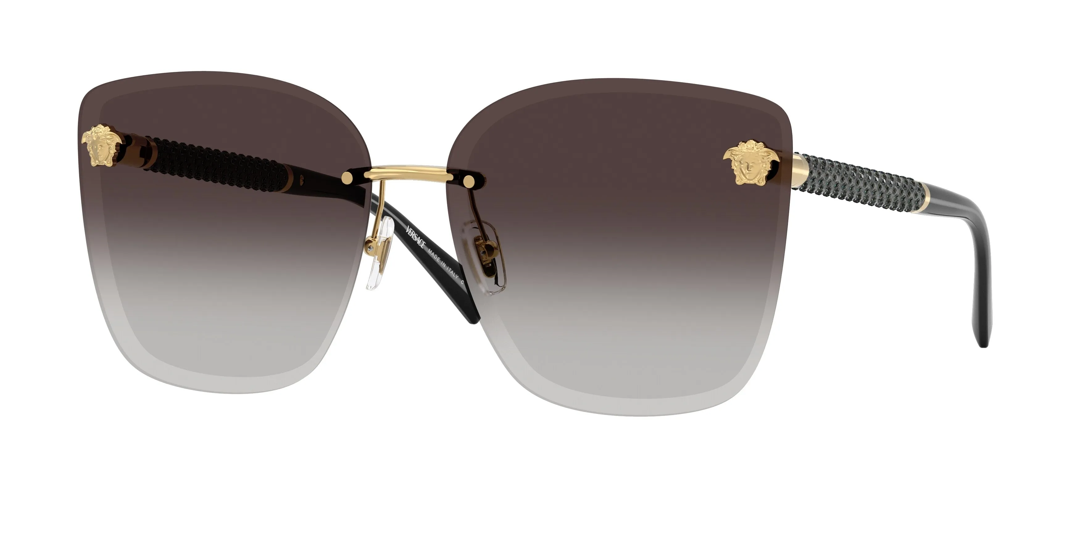 Versace VE2292B 10028G Occhiali da sole Metallo Oro Grigio Cat Eye Normale Sfumato - immagine 1