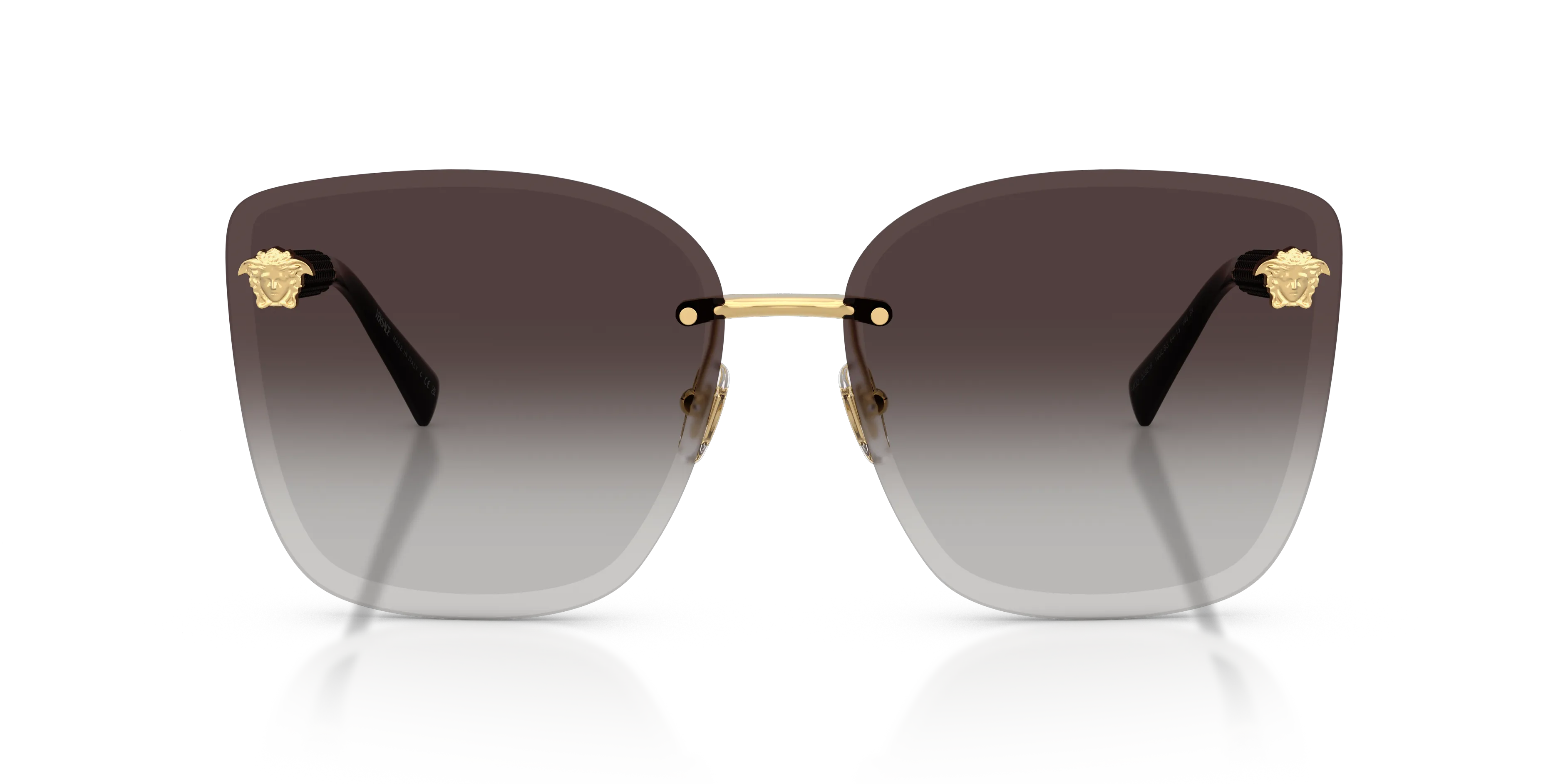 Versace VE2292B 10028G Occhiali da sole Metallo Oro Grigio Cat Eye Normale Sfumato - immagine 3