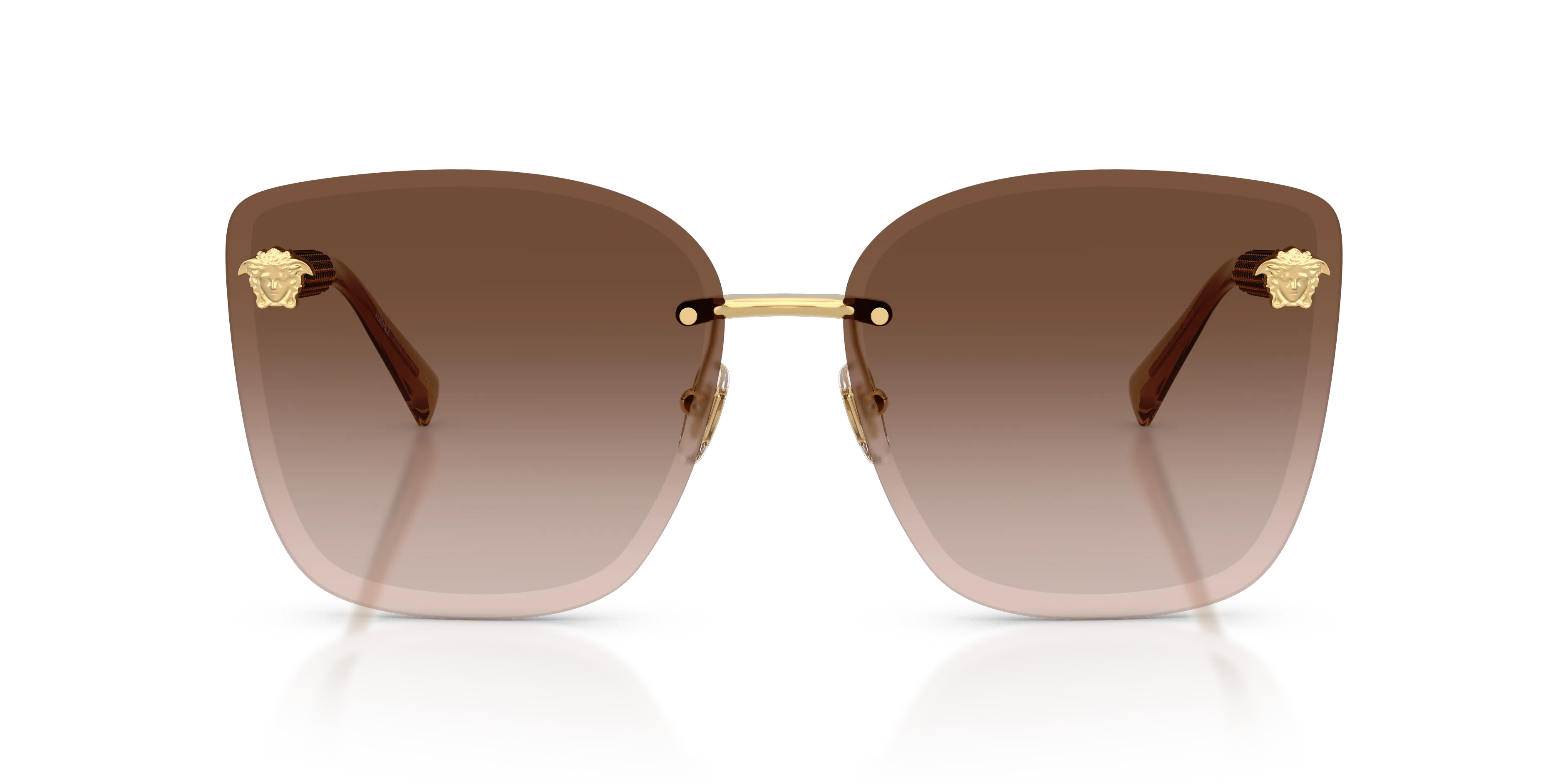 Versace VE2292B 100213 Occhiali da sole Metallo Oro Marrone Cat Eye Normale Sfumato - immagine 3