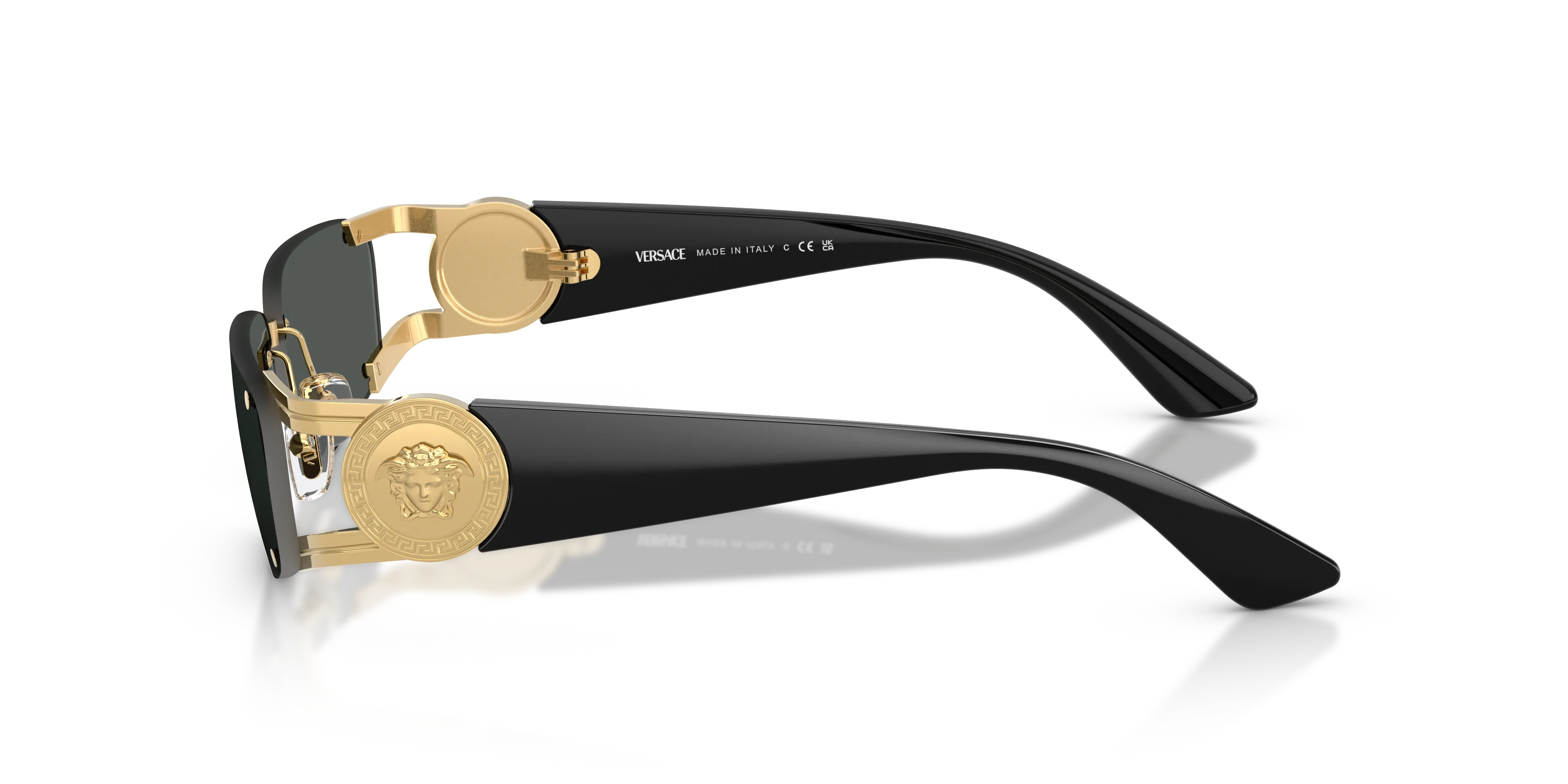 Versace VE2291 100287 Occhiali da sole Metallo Oro Grigio Squadrata Normale - immagine 4