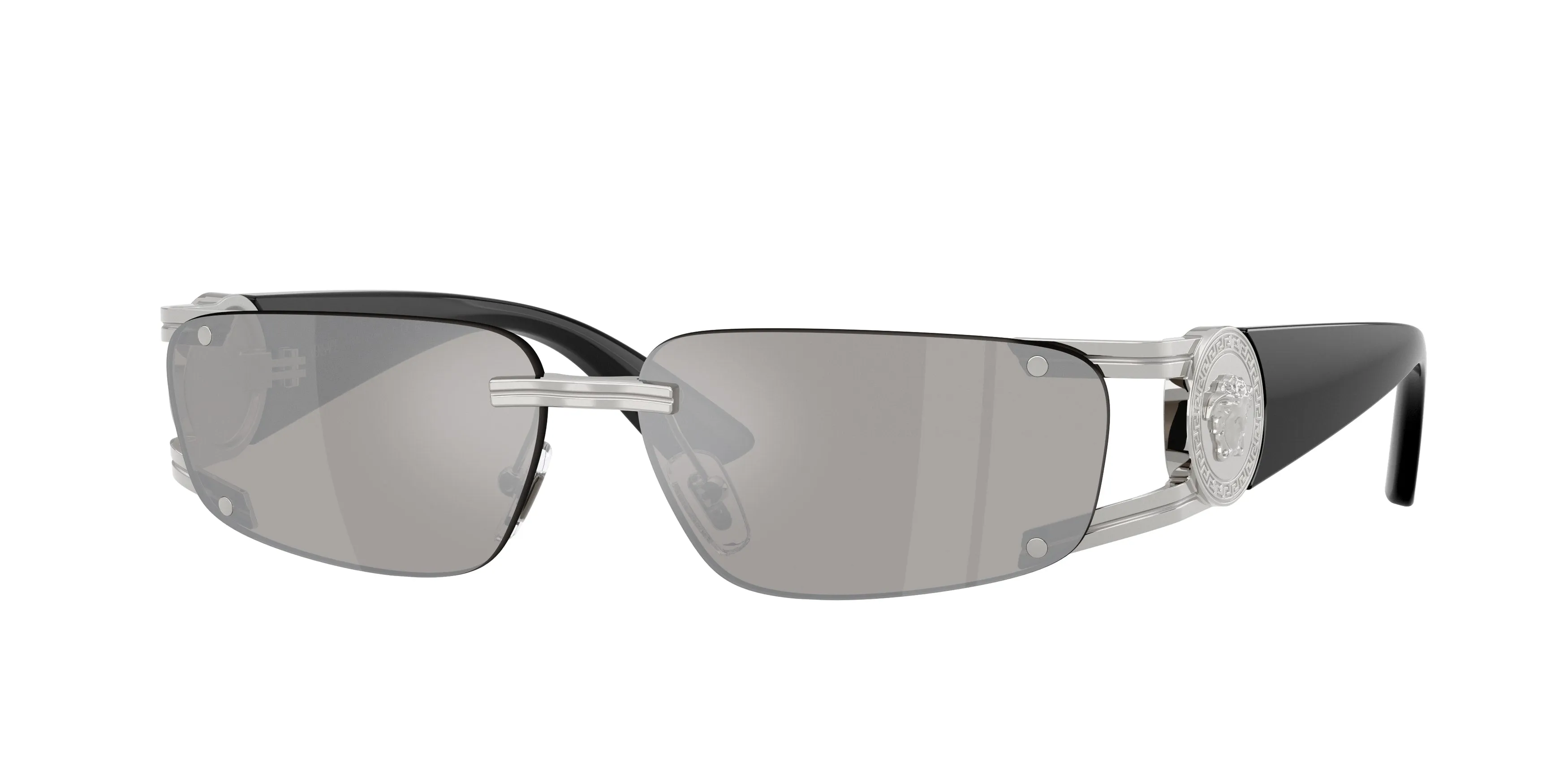 Versace VE2291 10016G Occhiali da sole Metallo Argento Grigio Squadrata Specchiate - immagine 1