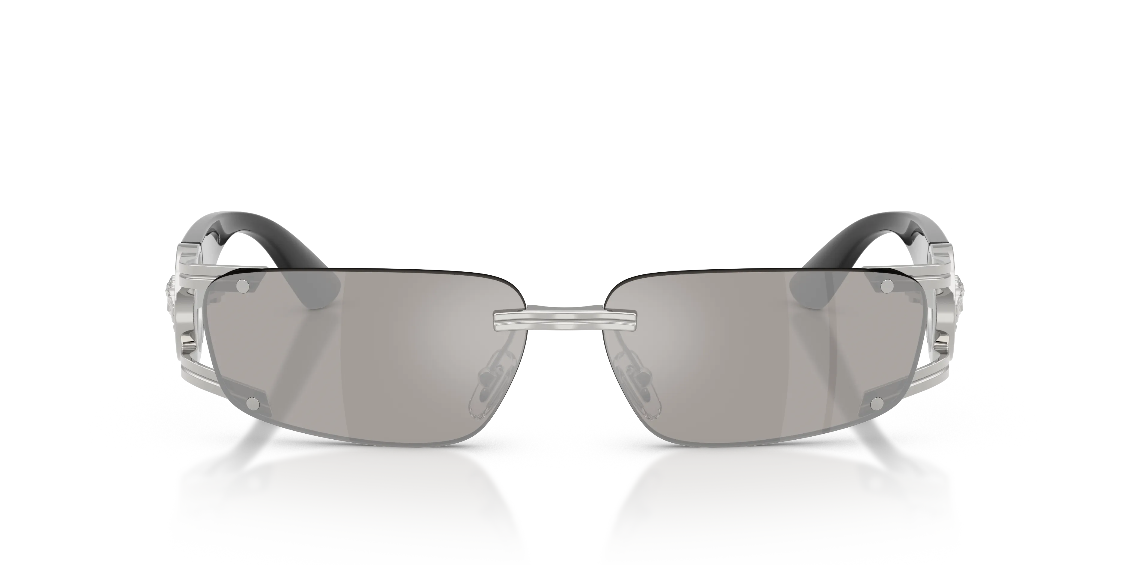 Versace VE2291 10016G Occhiali da sole Metallo Argento Grigio Squadrata Specchiate - immagine 3