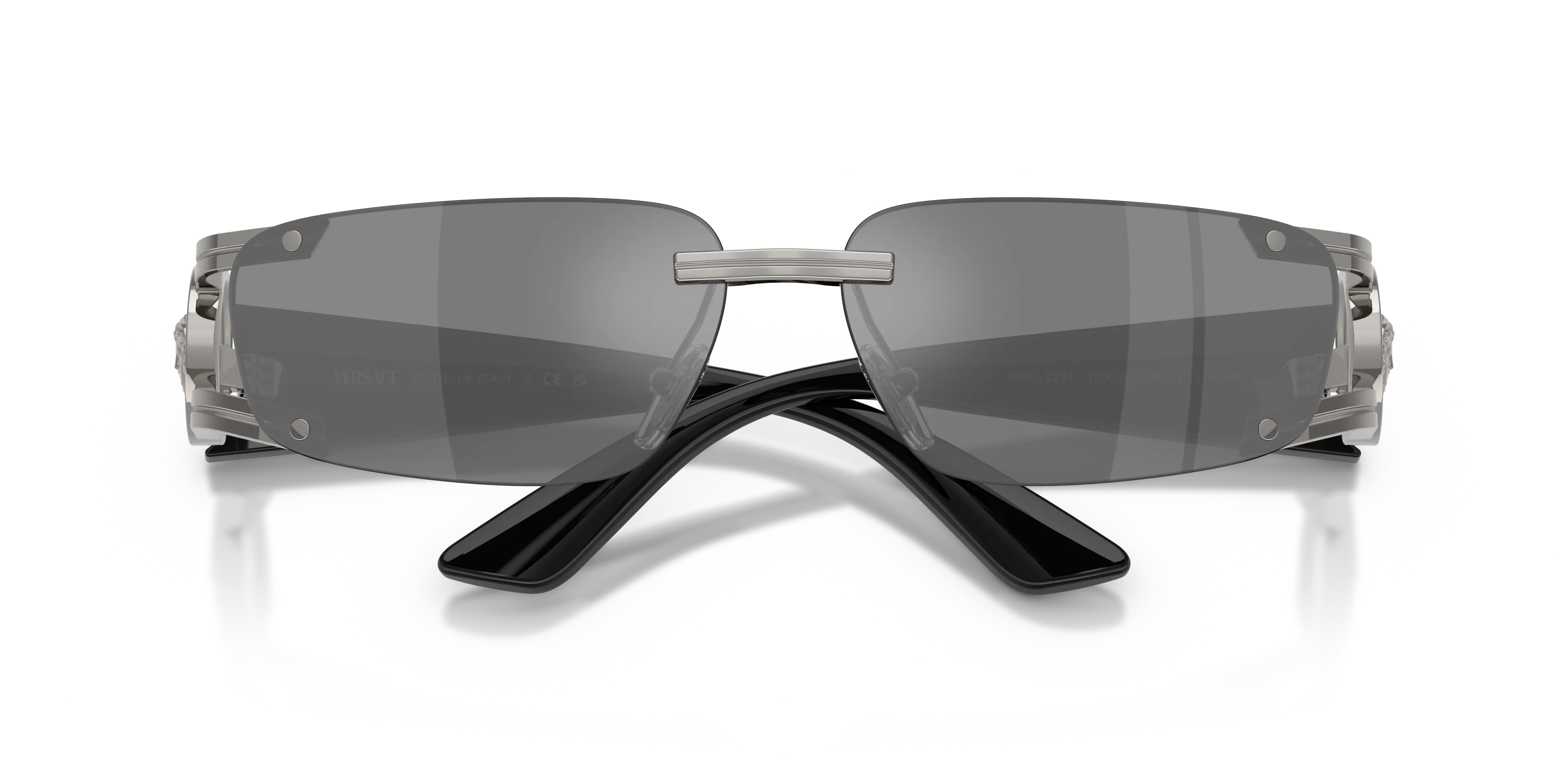 Versace VE2291 10006G Occhiali da sole Metallo Grigio Grigio Squadrata Specchiate - immagine 2
