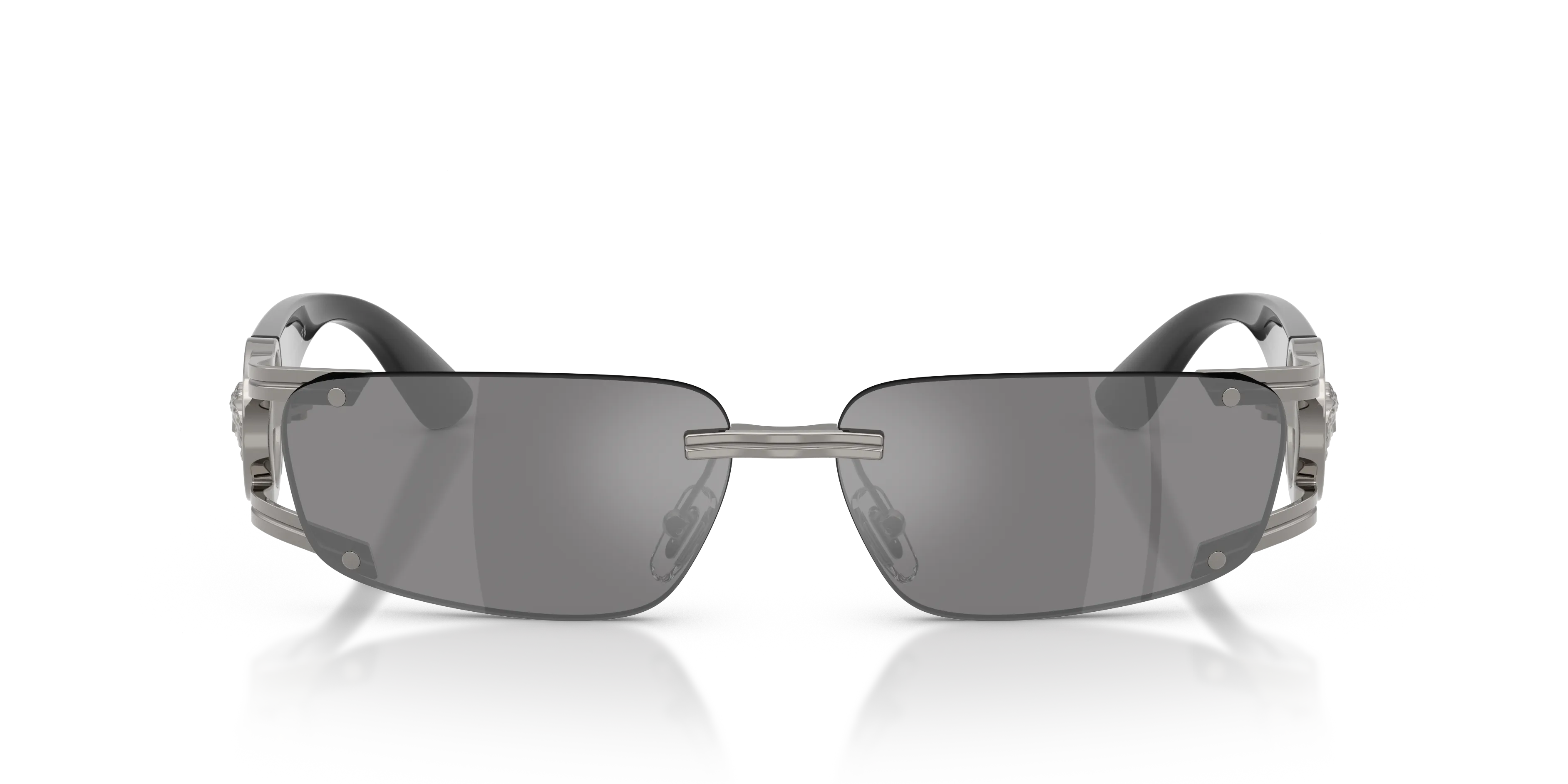 Versace VE2291 10006G Occhiali da sole Metallo Grigio Grigio Squadrata Specchiate - immagine 3
