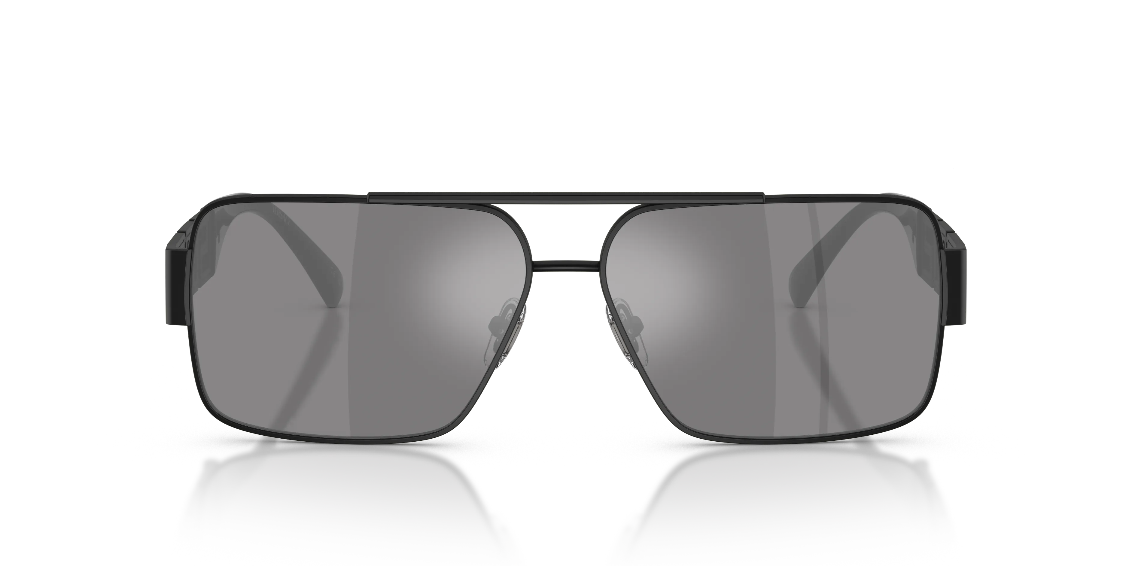 Versace VE2290 12616G Occhiali da sole Metallo Nero Grigio Squadrata Specchiate - immagine 3