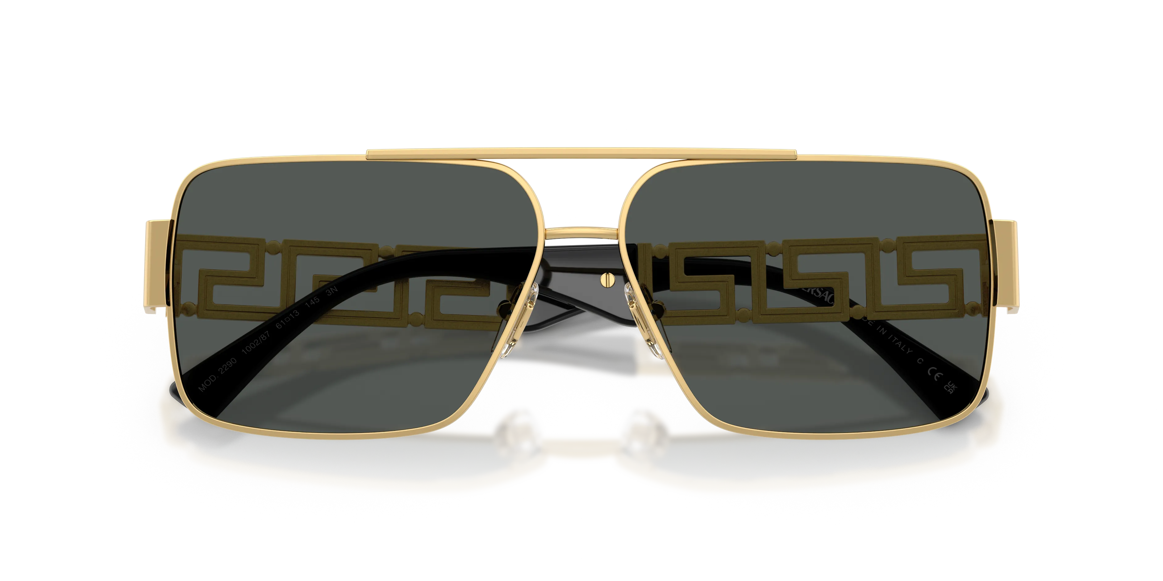 Versace VE2290 100287 Occhiali da sole Metallo Oro Grigio Squadrata Normale - immagine 2