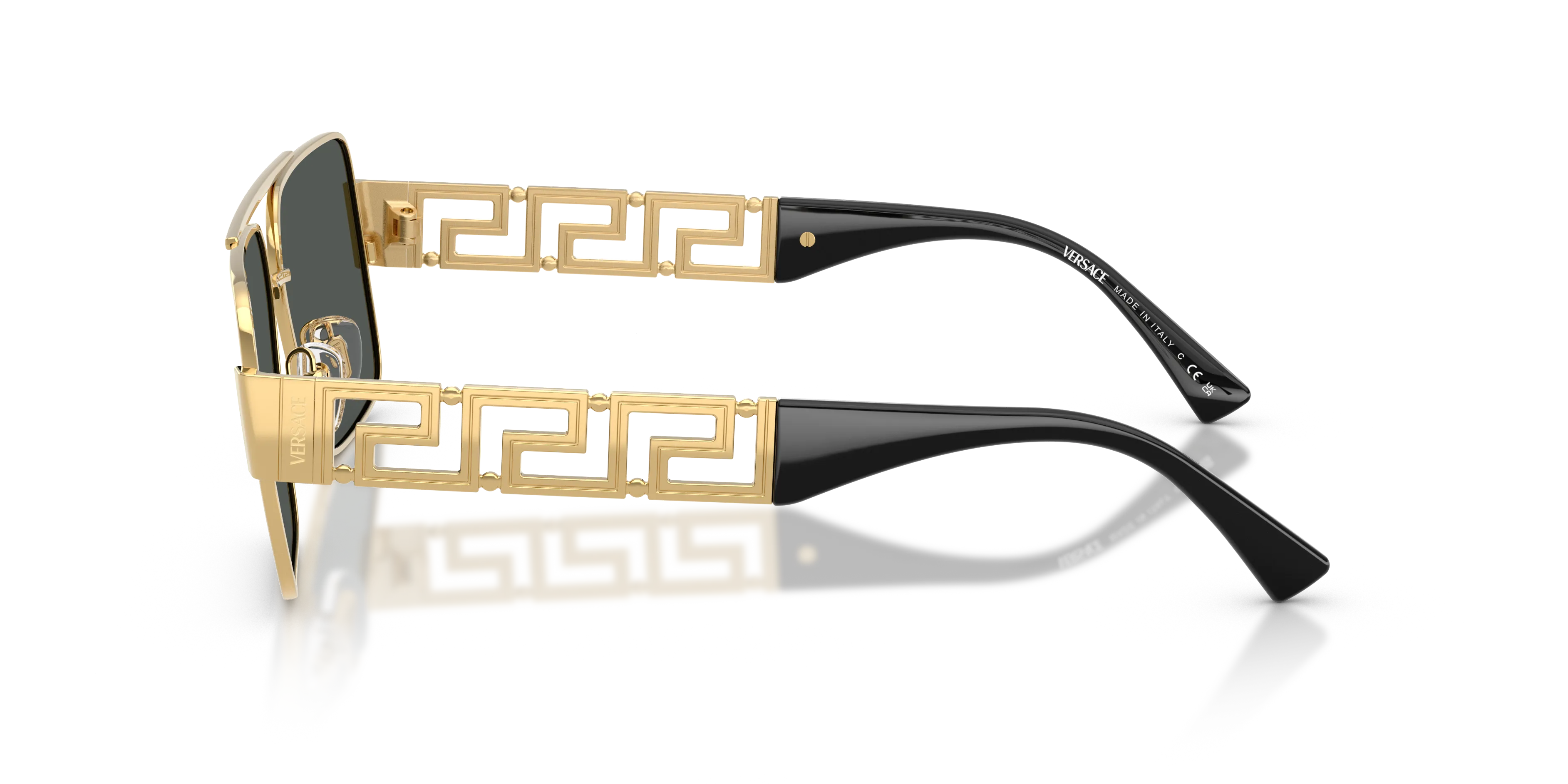 Versace VE2290 100287 Occhiali da sole Metallo Oro Grigio Squadrata Normale - immagine 4