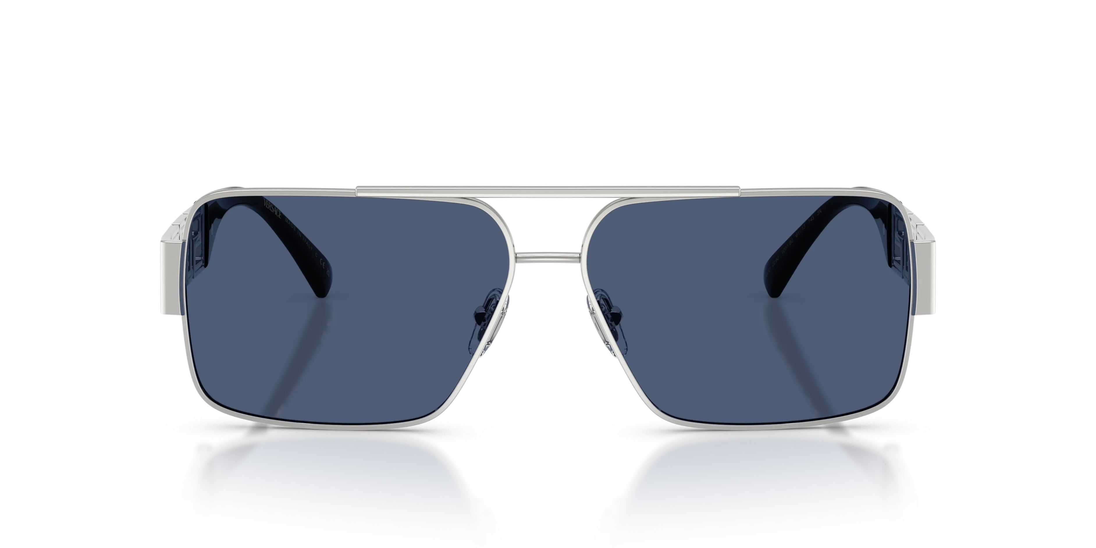 Versace VE2290 100180 Occhiali da sole Metallo Argento Blu Squadrata Normale - immagine 3