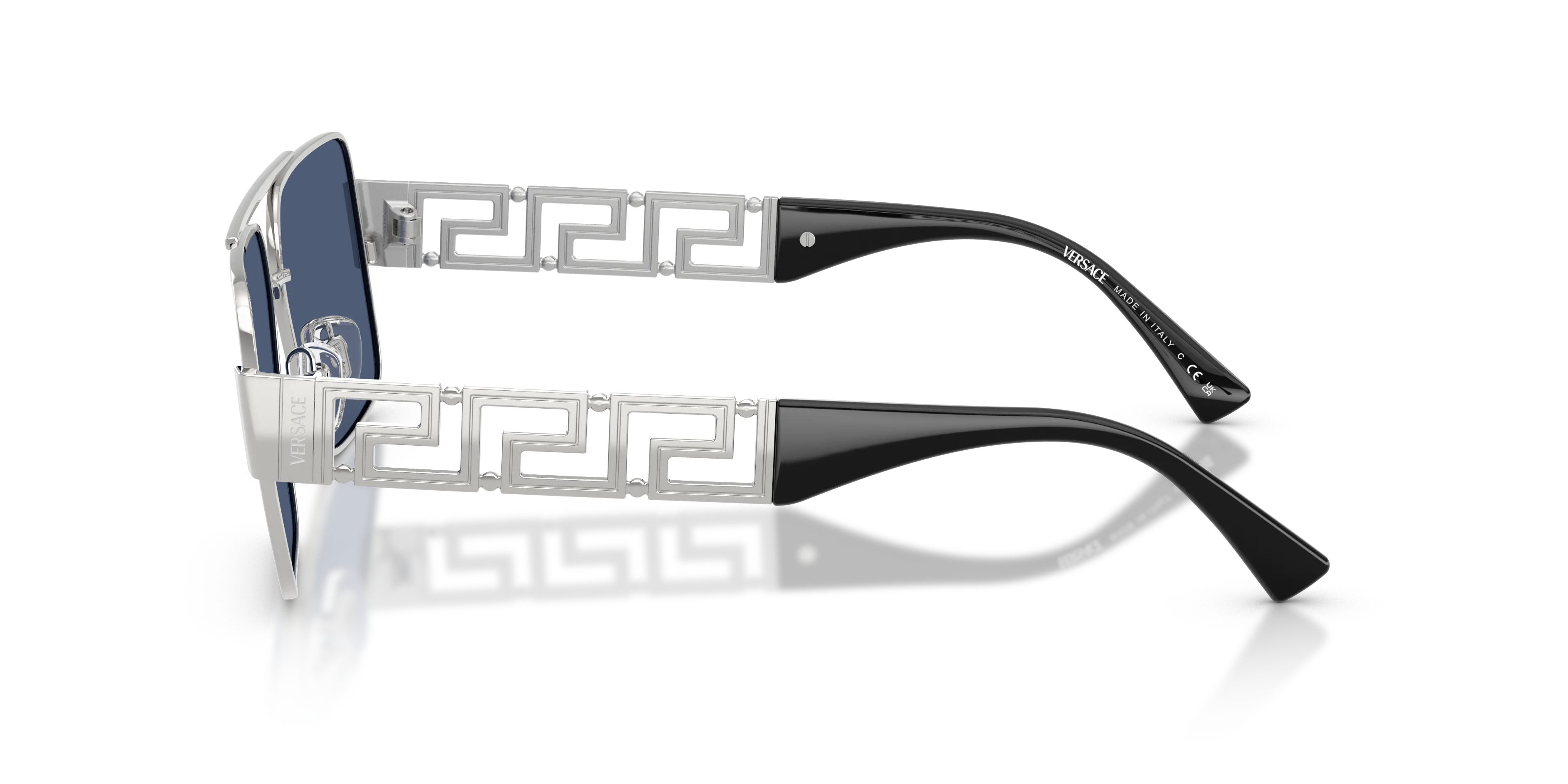 Versace VE2290 100180 Occhiali da sole Metallo Argento Blu Squadrata Normale - immagine 4
