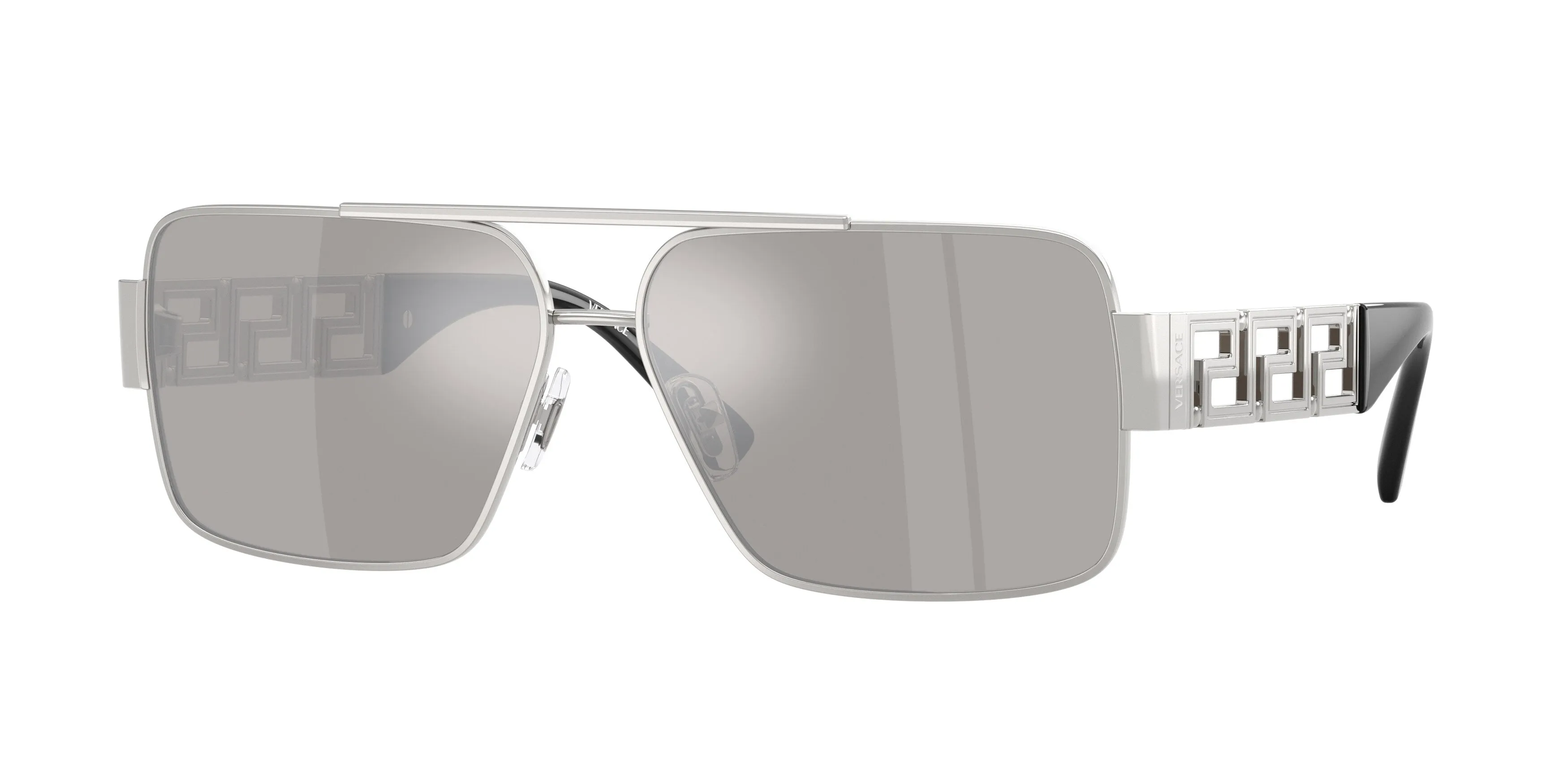Versace VE2290 10016G Occhiali da sole Metallo Argento Grigio Squadrata Specchiate - immagine 1