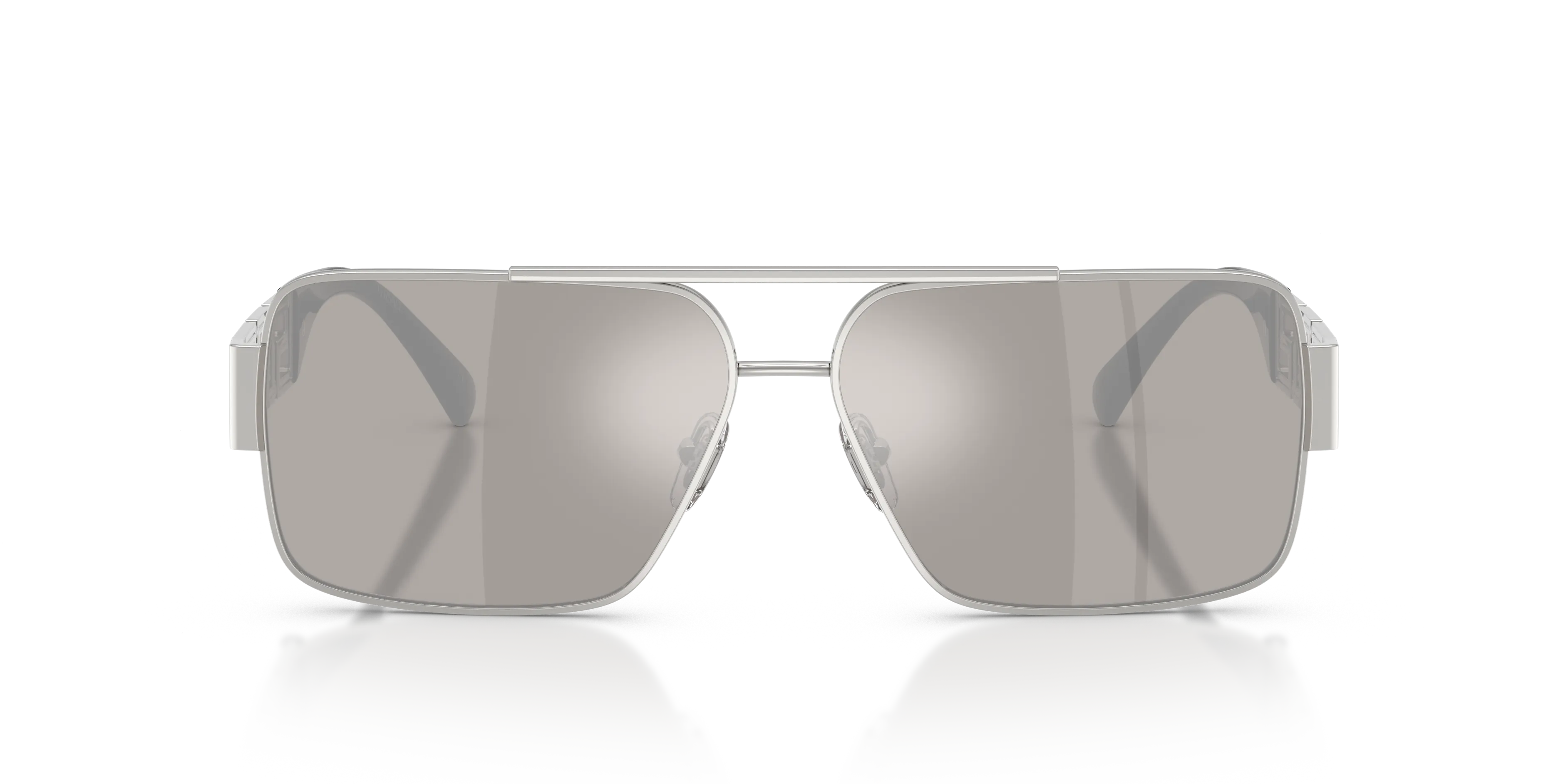 Versace VE2290 10016G Occhiali da sole Metallo Argento Grigio Squadrata Specchiate - immagine 3