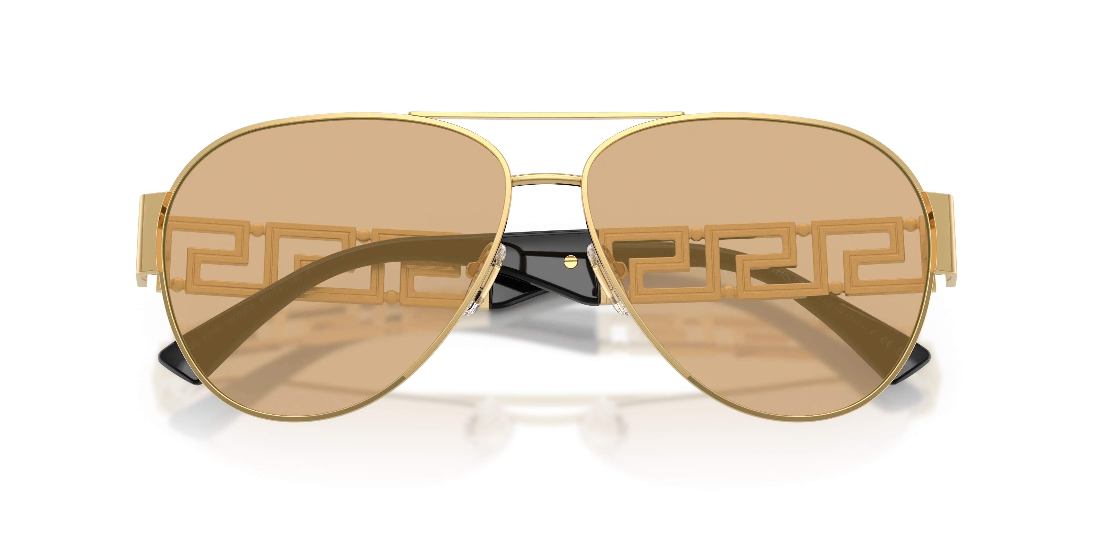 Versace VE2289 1002D8 Occhiali da sole Metallo Oro Giallo Pilot Normale - immagine 2
