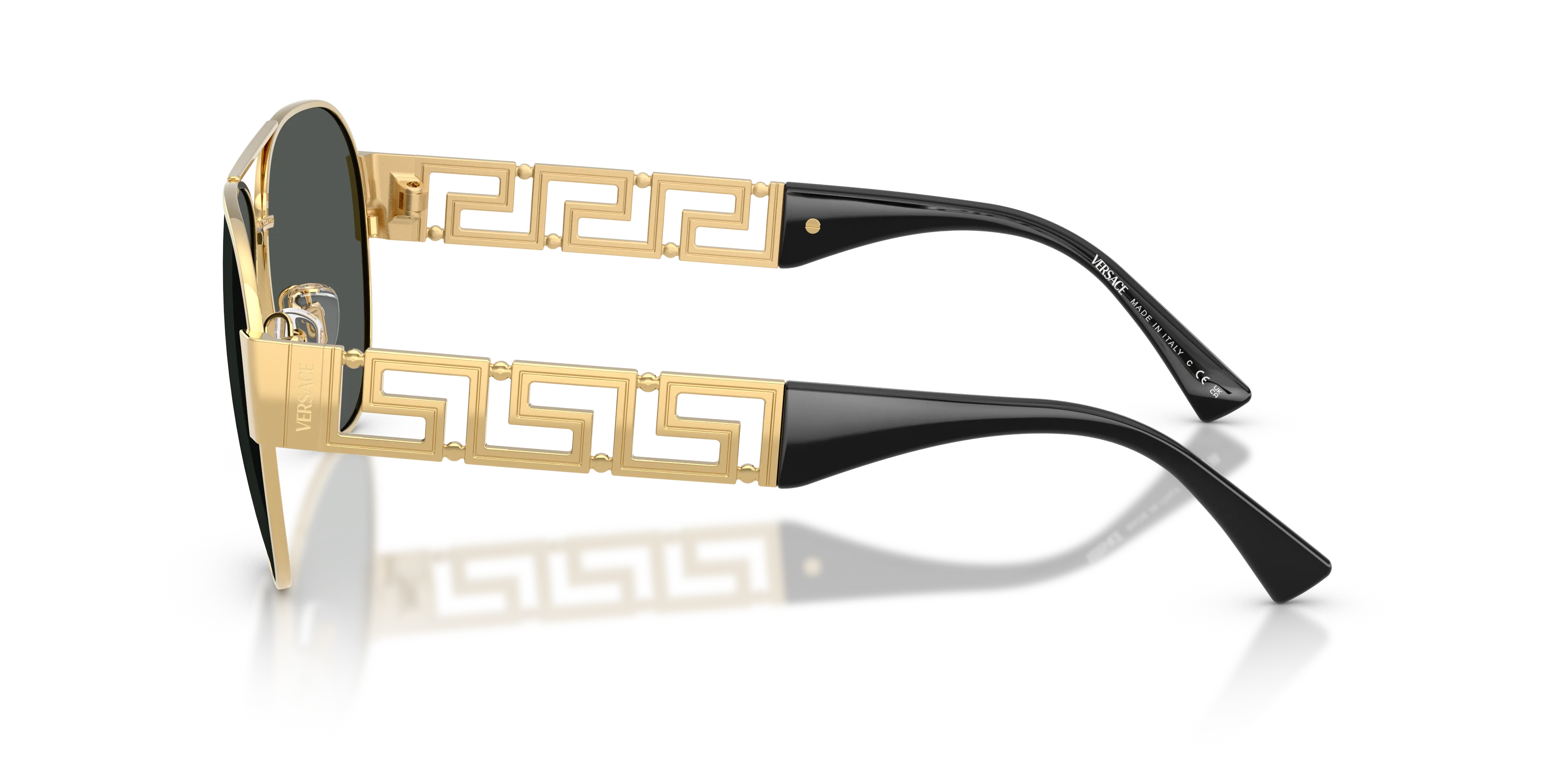 Versace VE2289 100287 Occhiali da sole Metallo Oro Grigio Pilot Normale - immagine 4